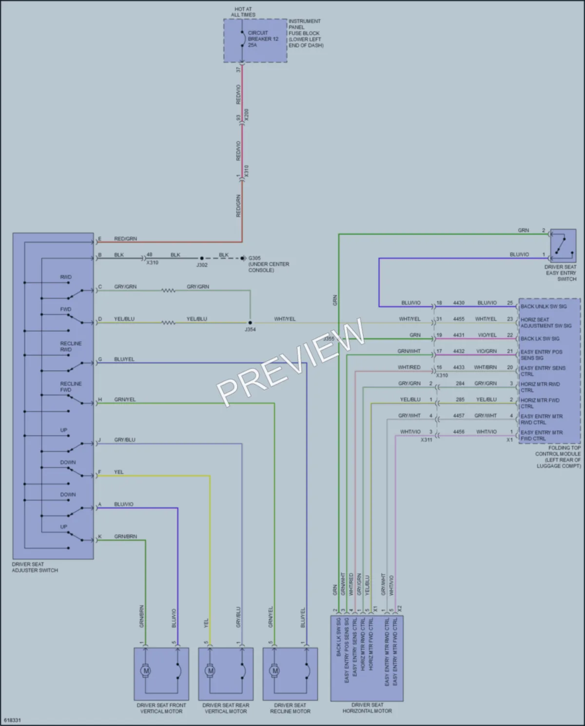 2019 Buick Cascada Power Seats wiring diagram preview