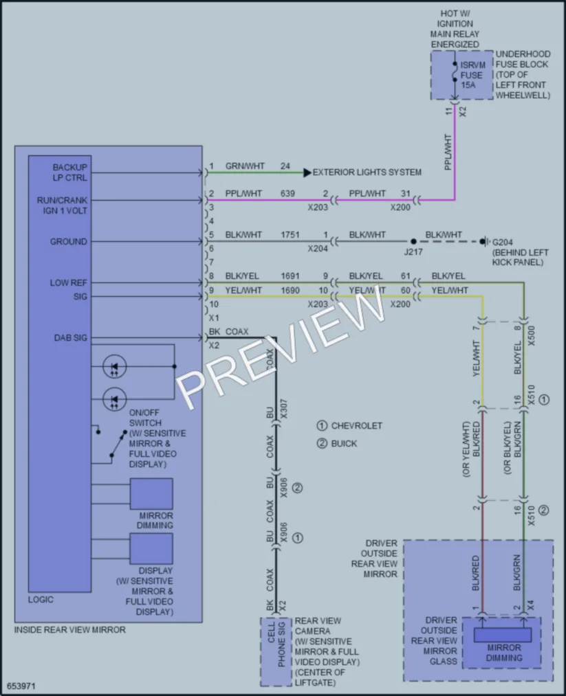 2019 Buick Enclave Power Mirrors wiring diagram preview
