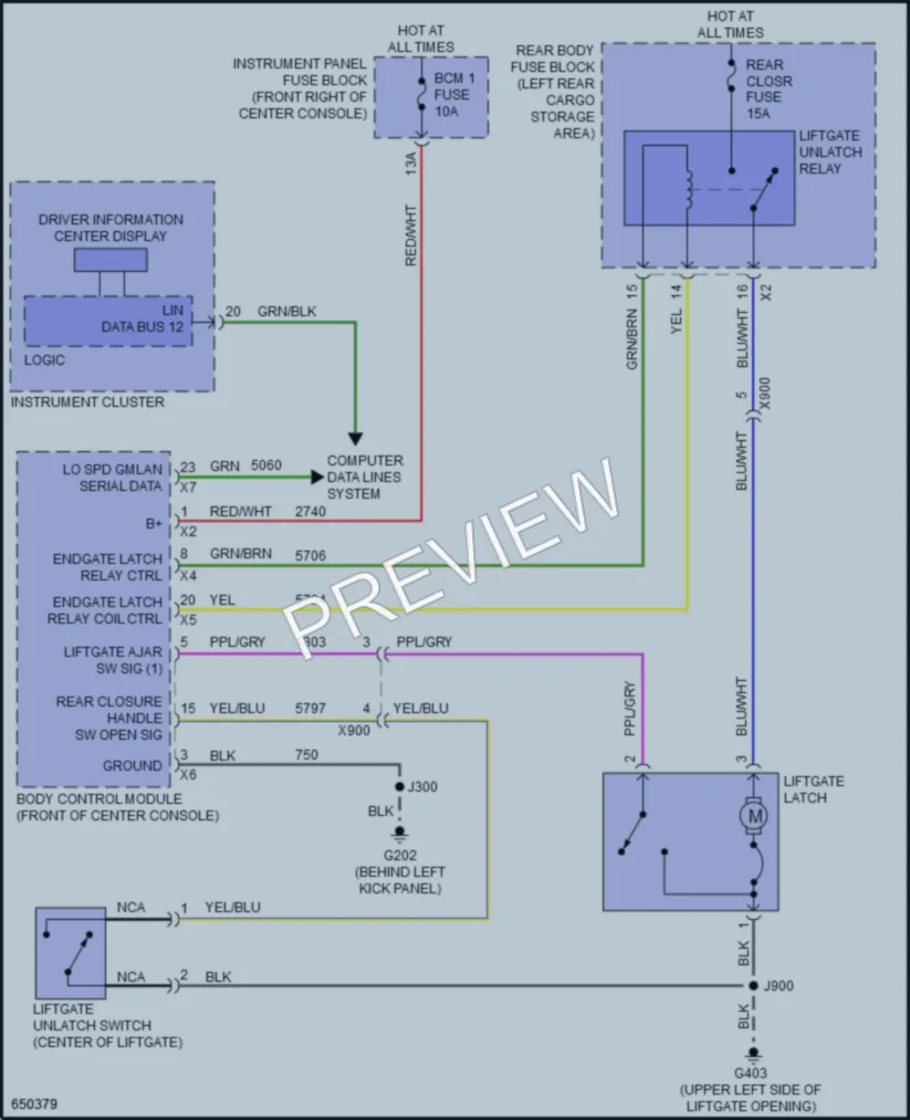 2019 Buick Enclave Trunk Tailgate Fuel Door wiring diagram preview