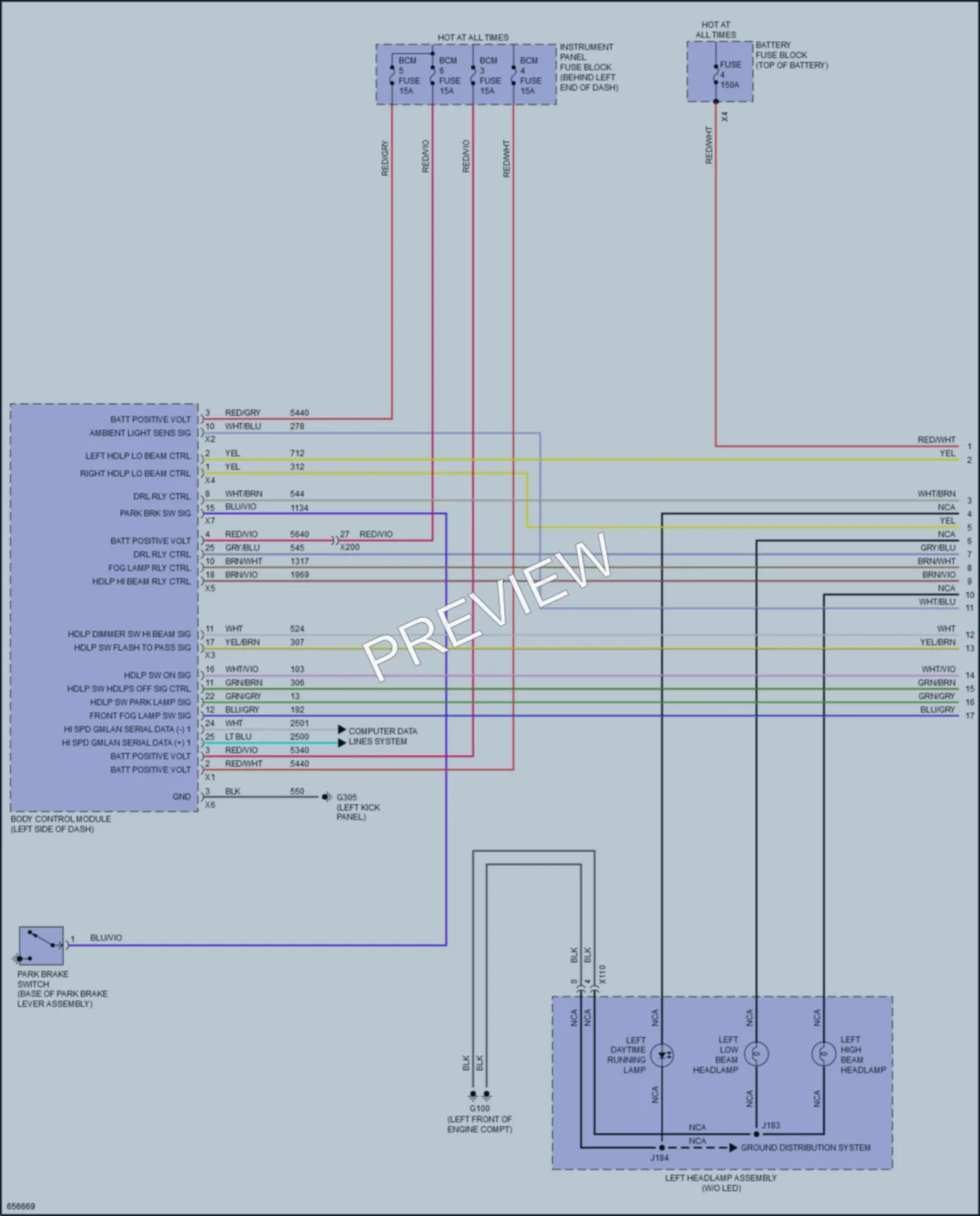 2019 Buick Encore Headlights wiring diagram preview