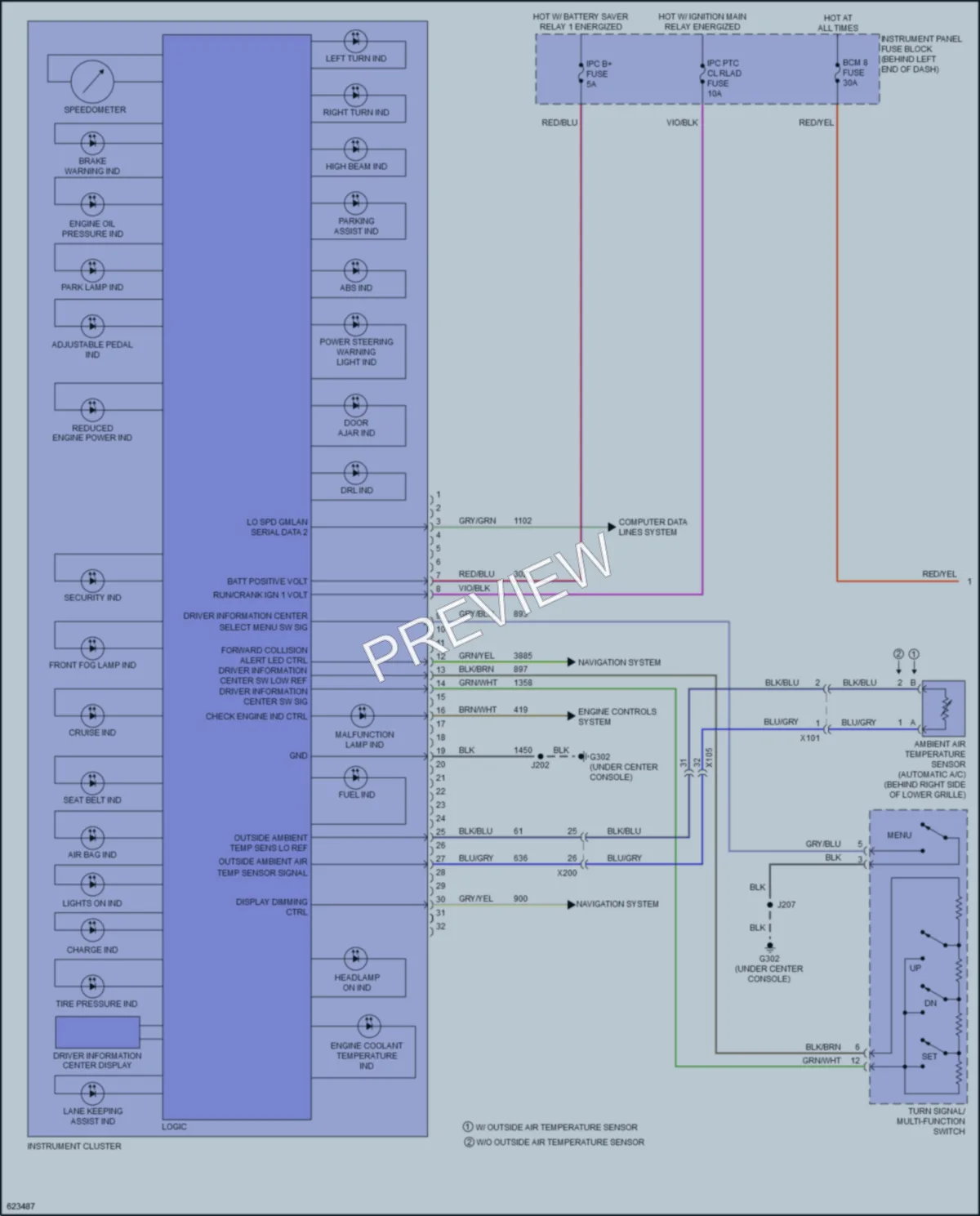 2019 Buick Encore Instrument Cluster wiring diagram preview