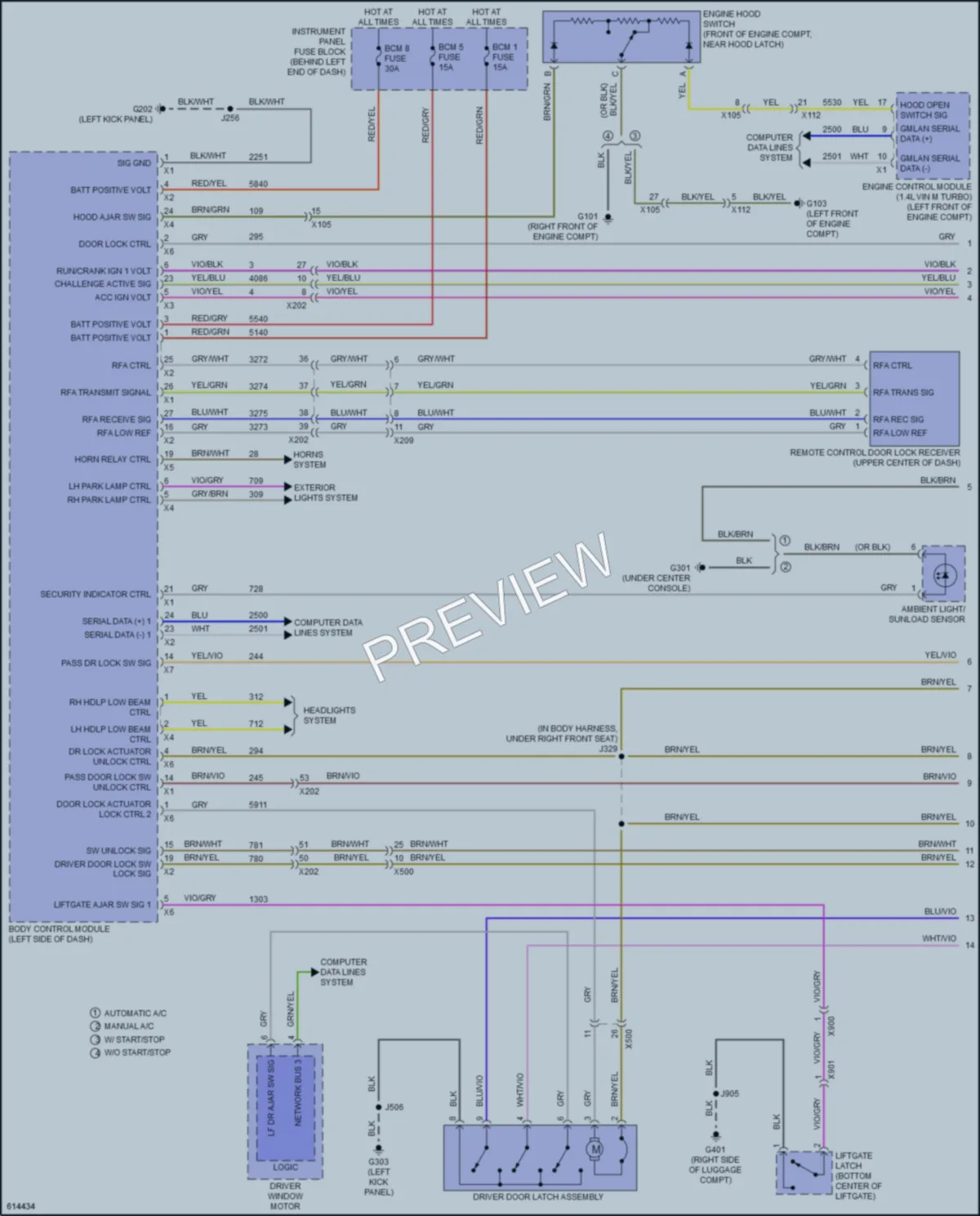 2019 Buick Encore Power Door Locks wiring diagram preview