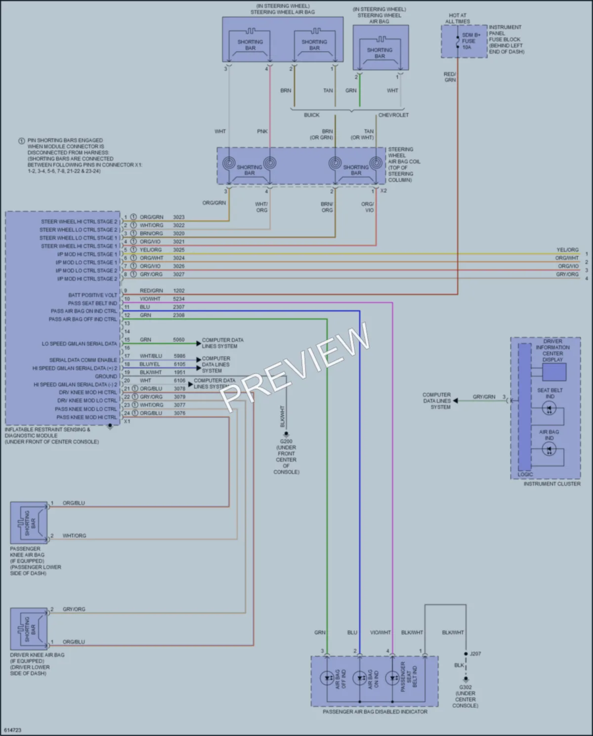 2019 Buick Encore Supplemental Restraints wiring diagram preview