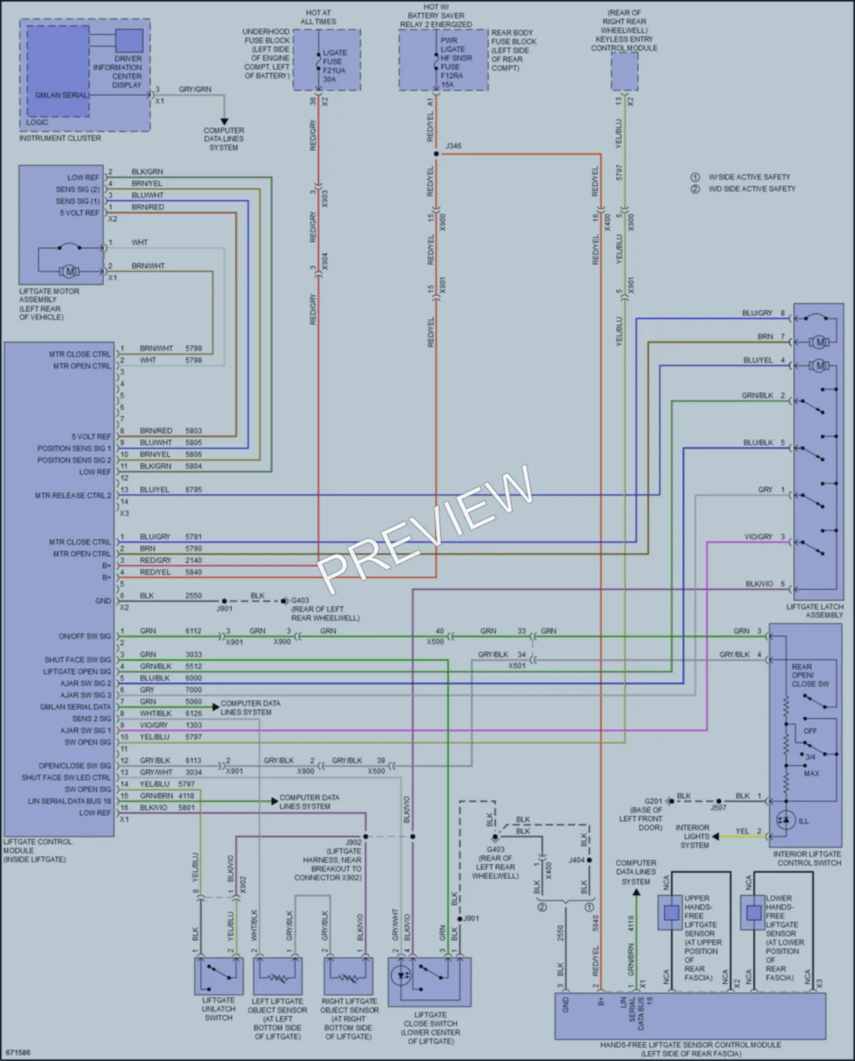 2019 Buick Envision Trunk Tailgate Fuel Door wiring diagram preview