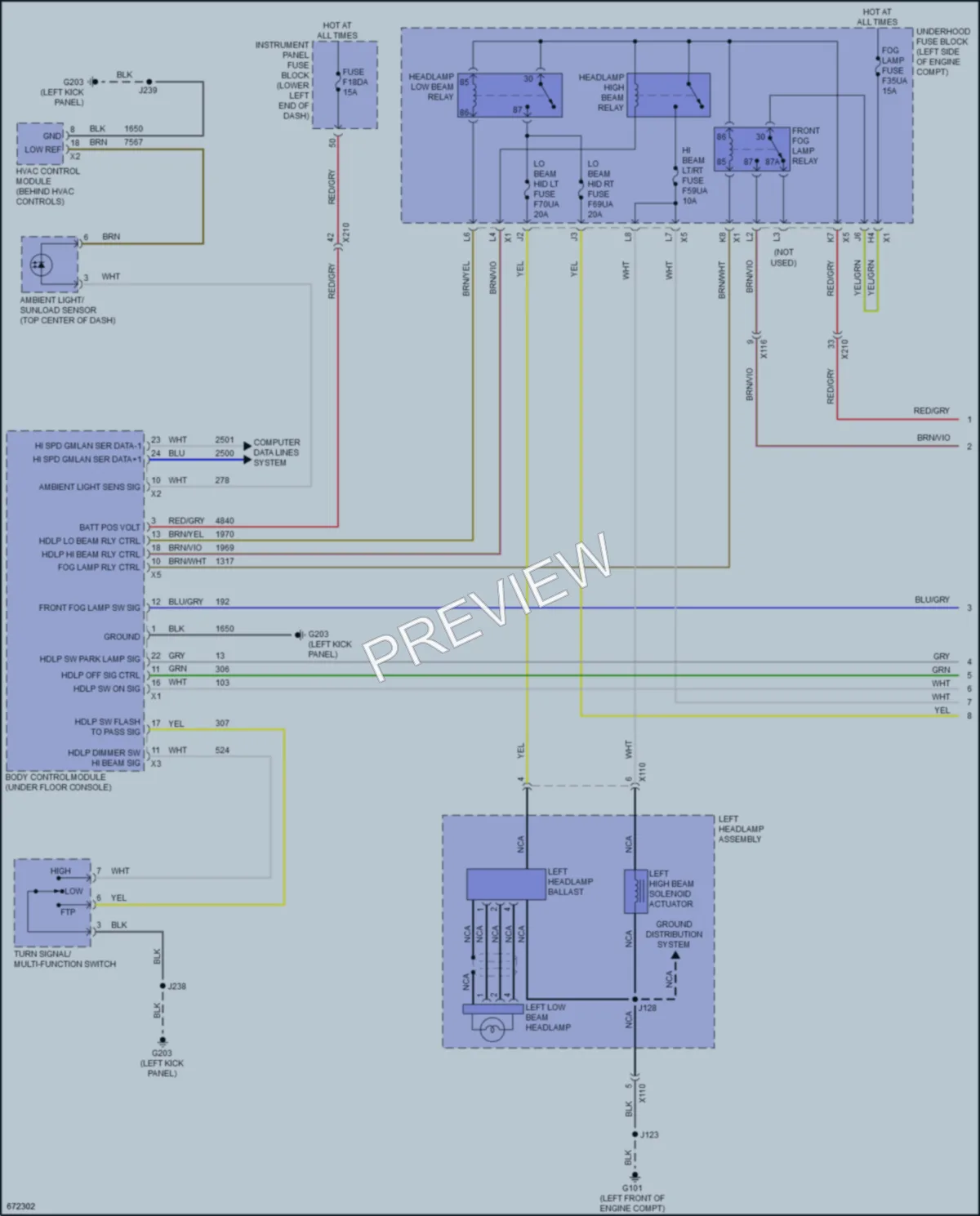 2019 Buick LaCrosse Headlights wiring diagram preview