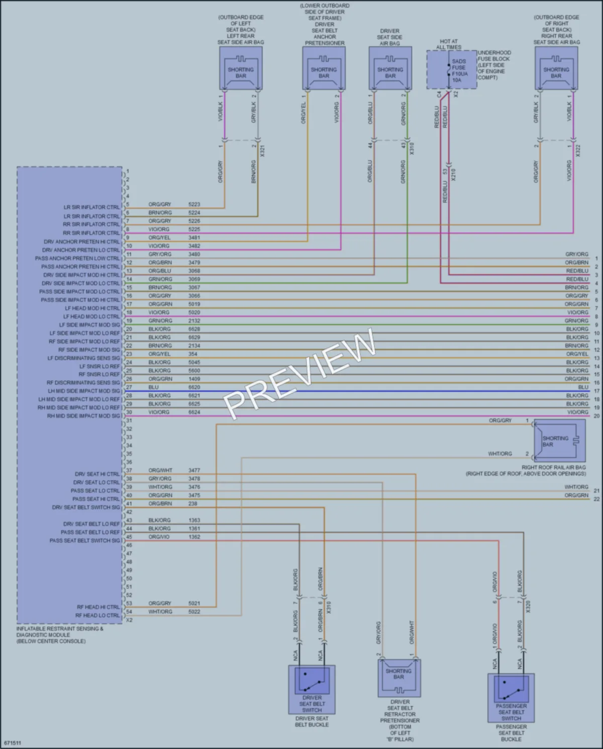2019 Buick LaCrosse Supplemental Restraints wiring diagram preview