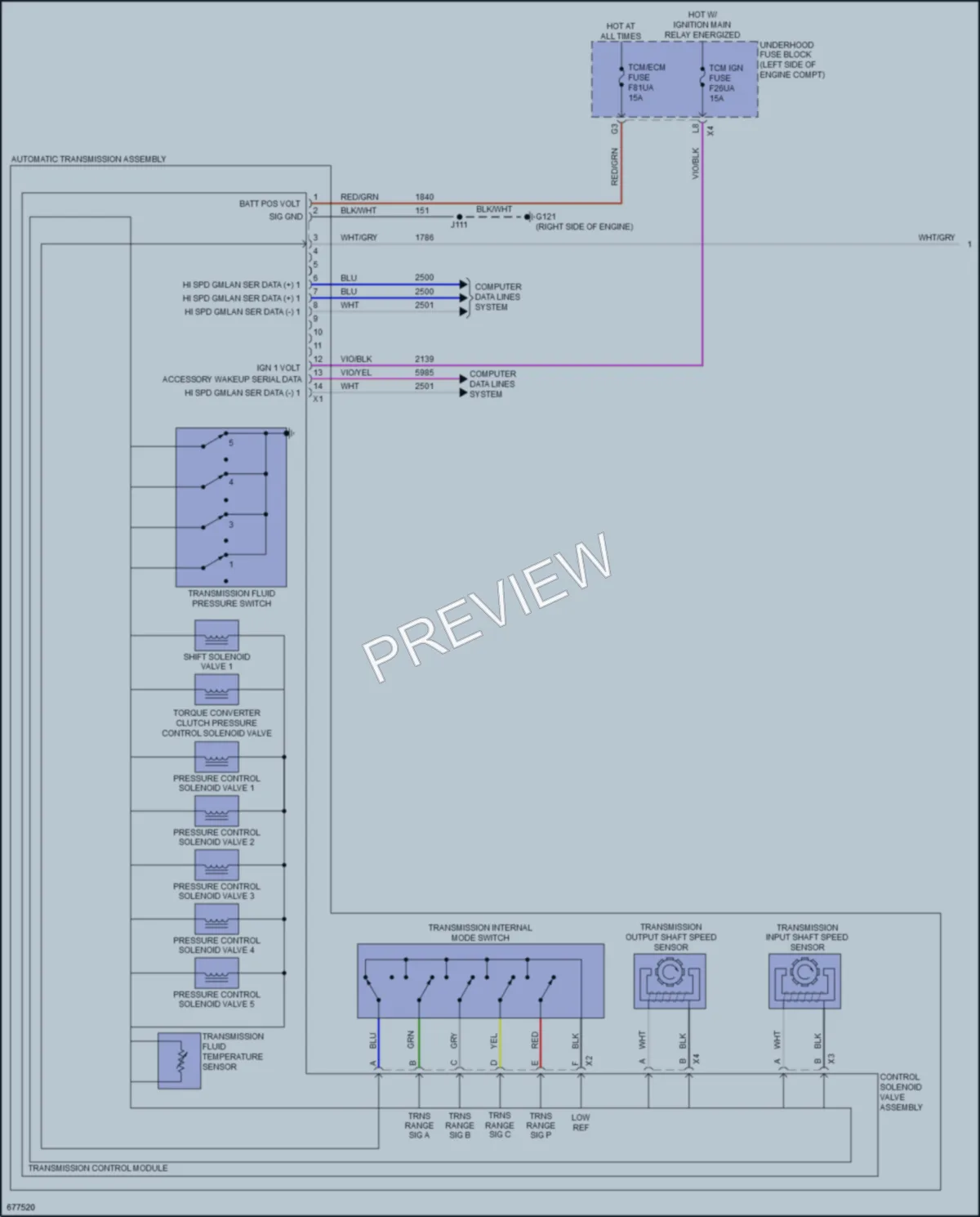 2019 Buick LaCrosse Transmission wiring diagram preview
