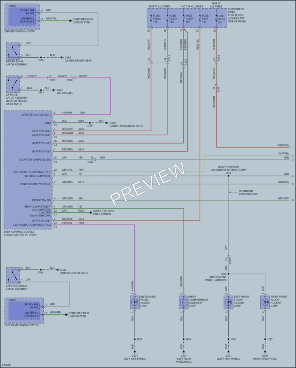 2019 Buick RegalTourX Interior Lights wiring diagram preview