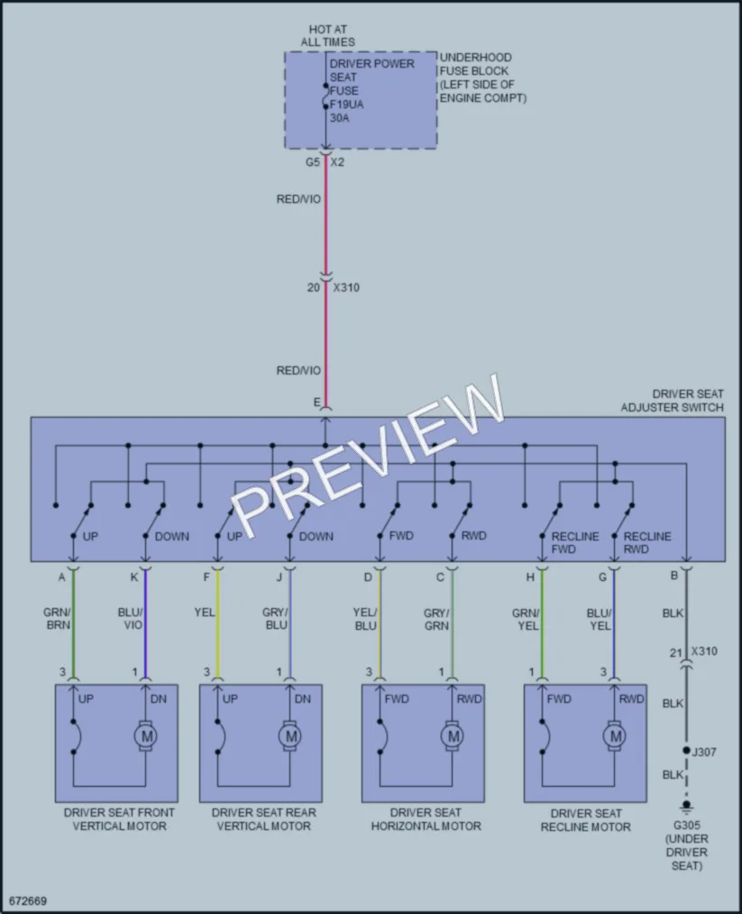 2019 Buick RegalTourX Power Seats wiring diagram preview