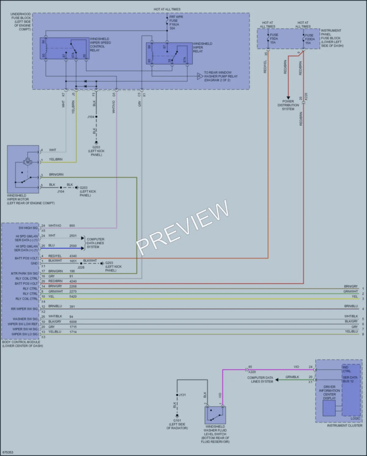 2019 Buick RegalTourX Wiper Washer wiring diagram preview