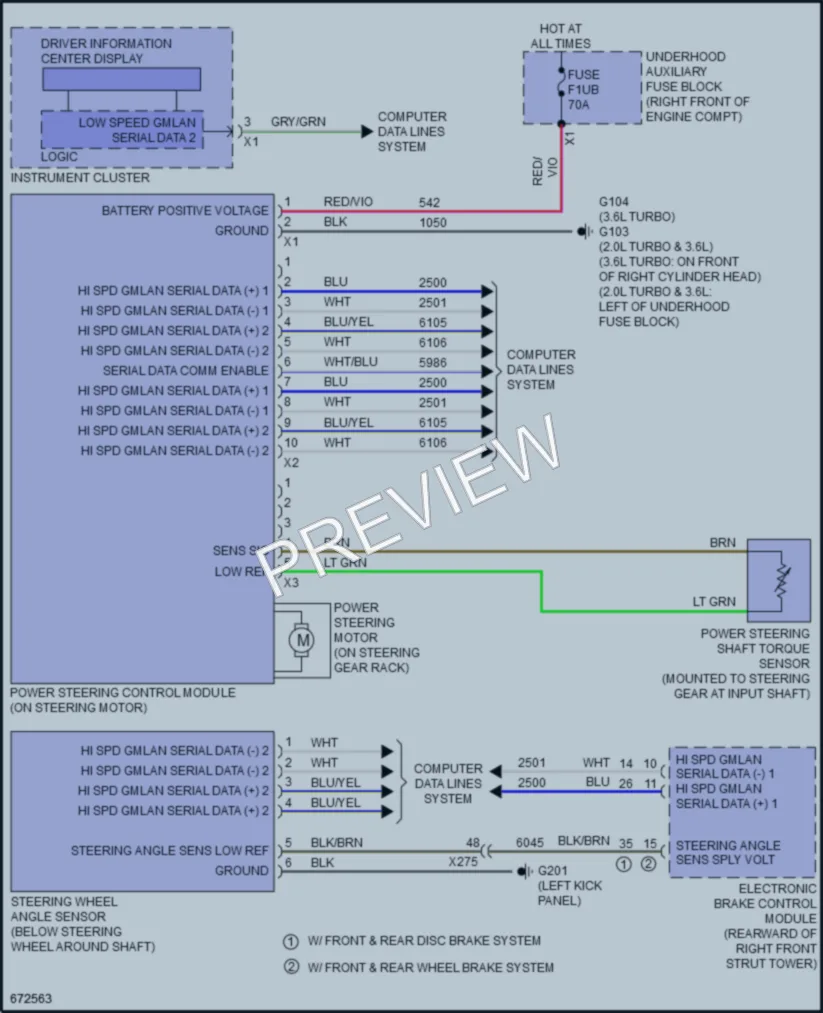 2019 Cadillac ATS Electronic Power Steering wiring diagram preview