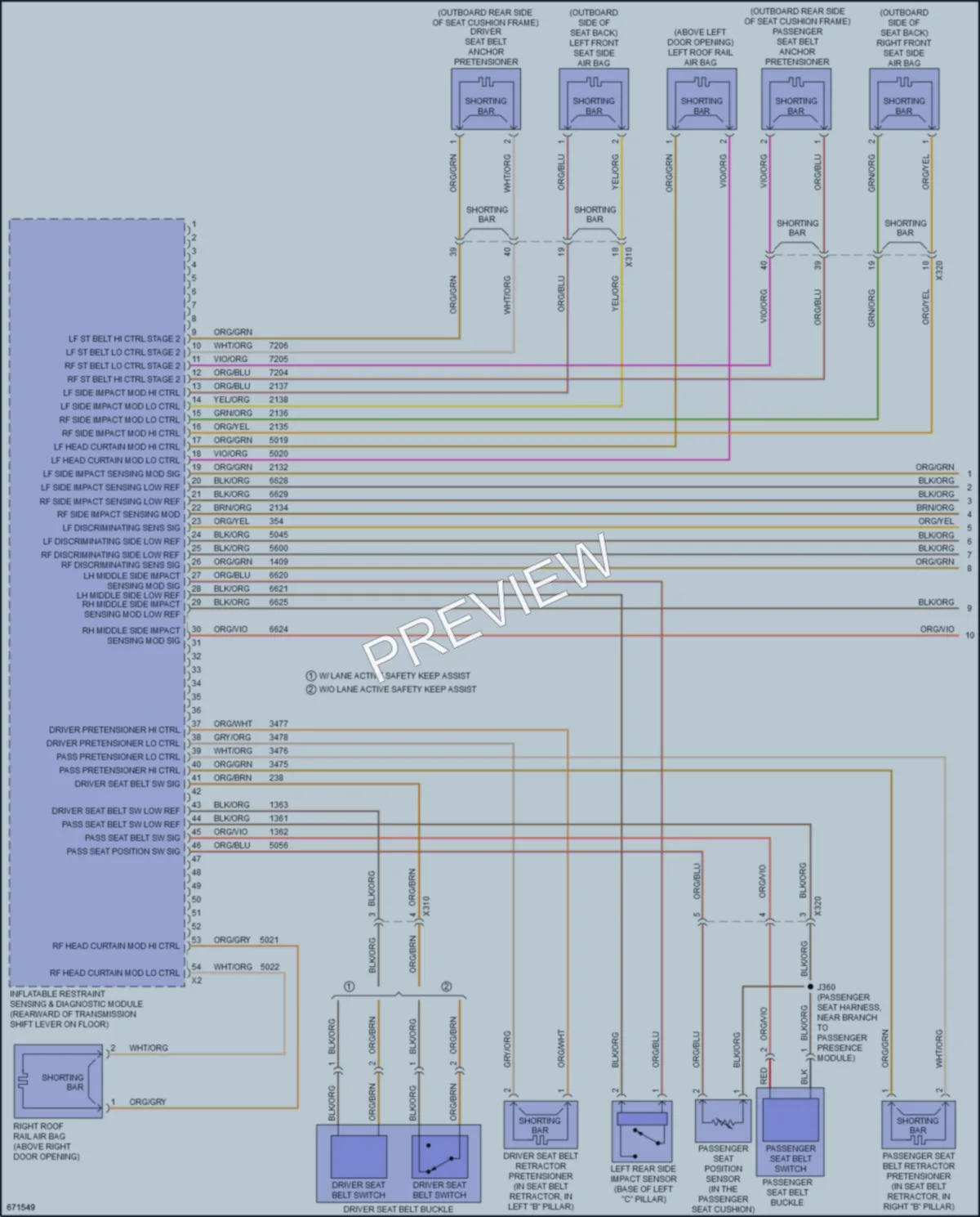 2019 Cadillac ATS Supplemental Restraints wiring diagram preview