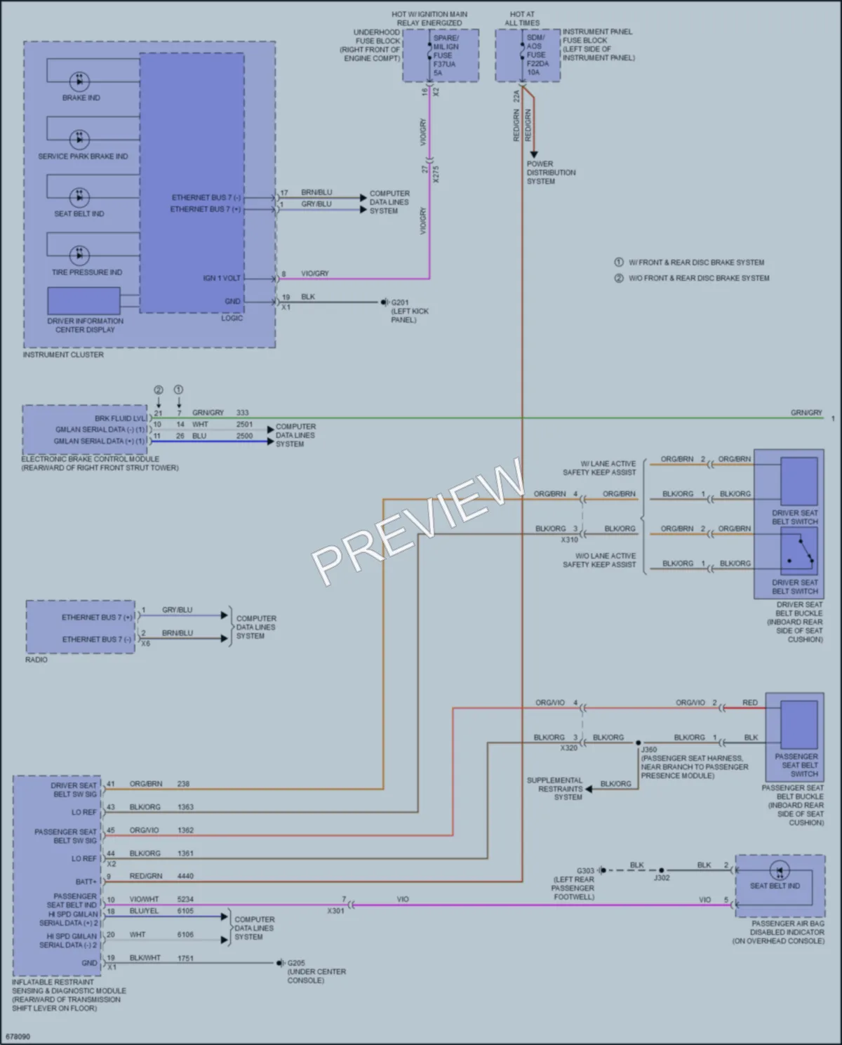 2019 Cadillac ATS Warning Systems wiring diagram preview