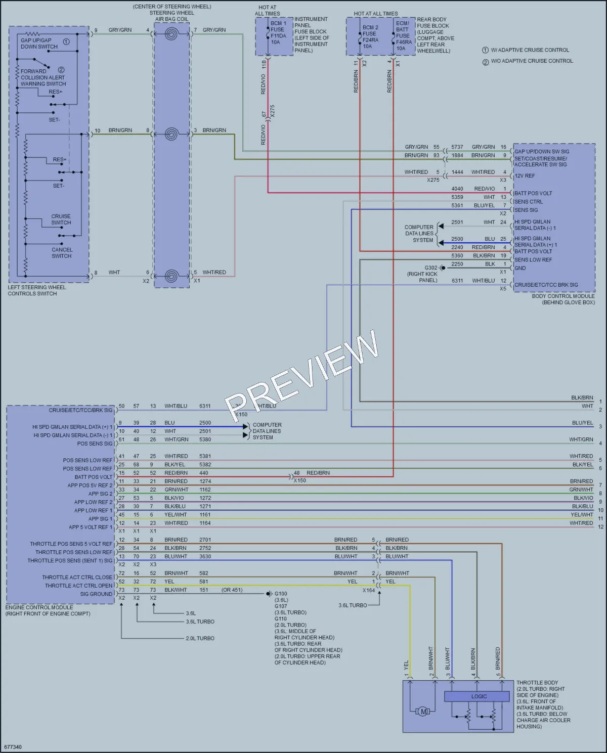 2019 Cadillac ATSV Cruise Control wiring diagram preview