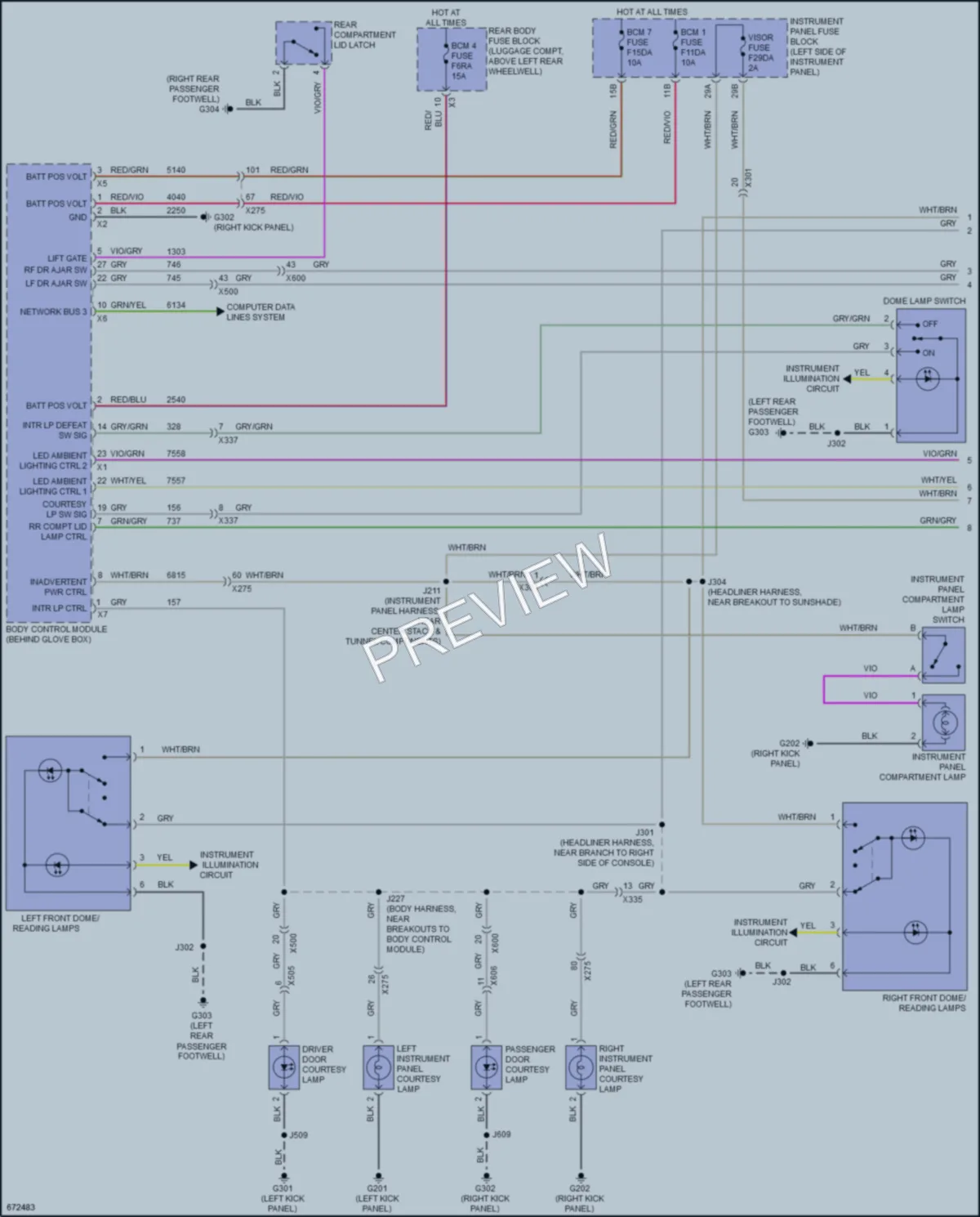 2019 Cadillac ATSV Interior Lights wiring diagram preview