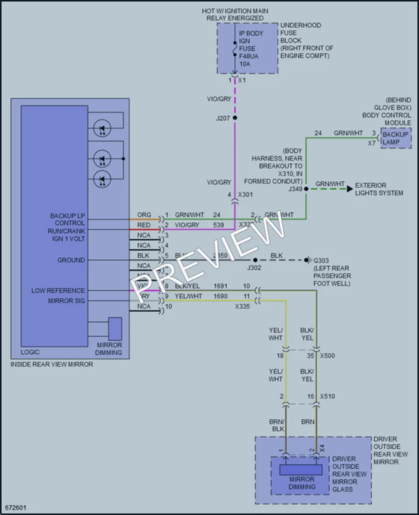 2019 Cadillac ATSV Power Mirrors wiring diagram preview