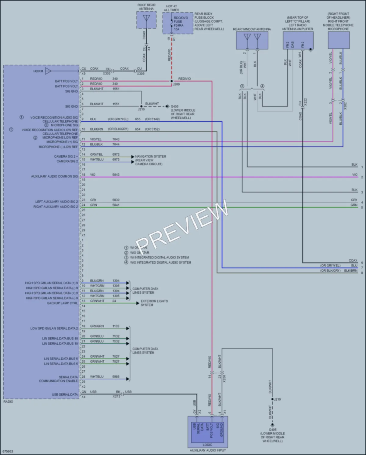 2019 Cadillac ATSV Radio wiring diagram preview