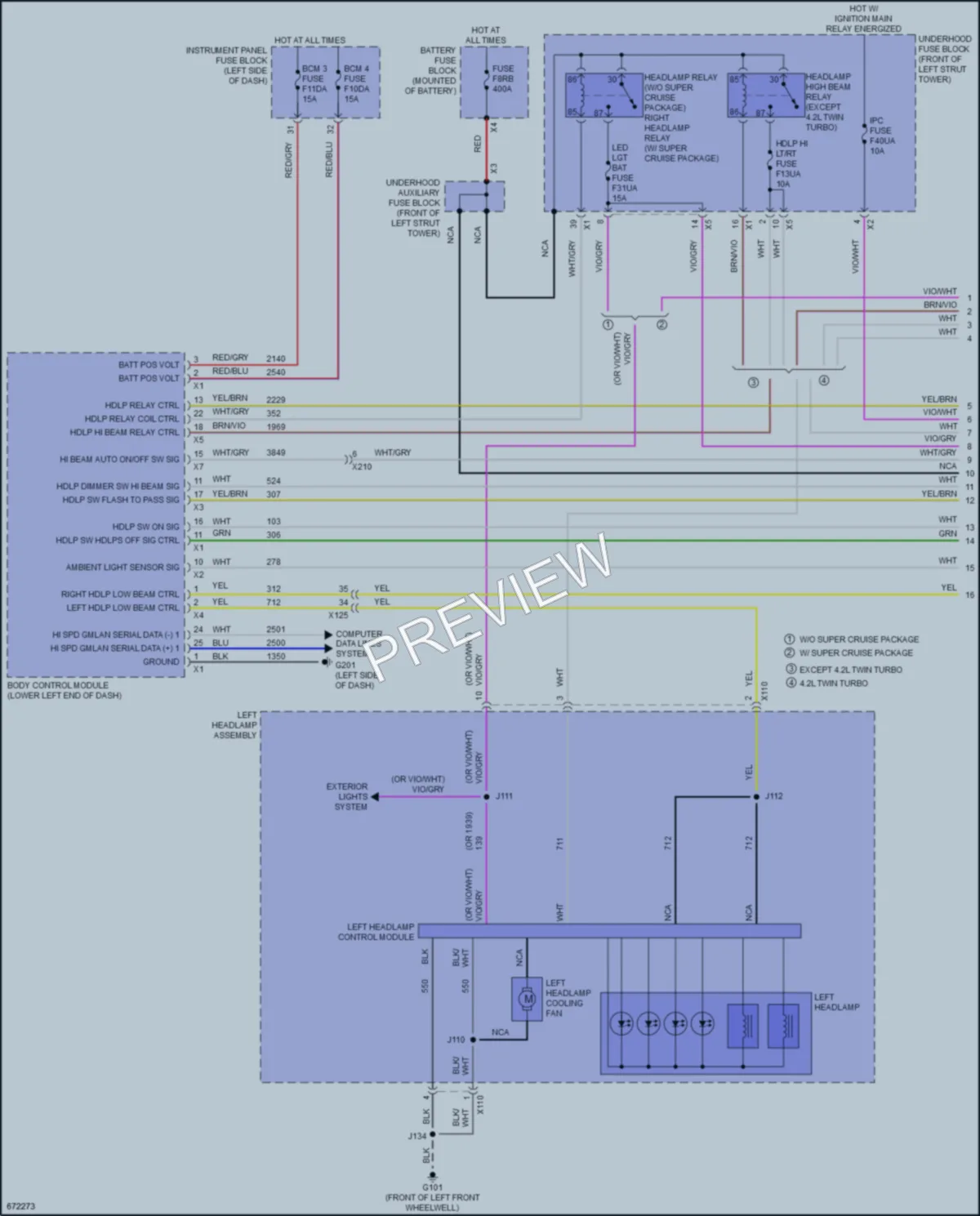2019 Cadillac CT6 Headlights wiring diagram preview