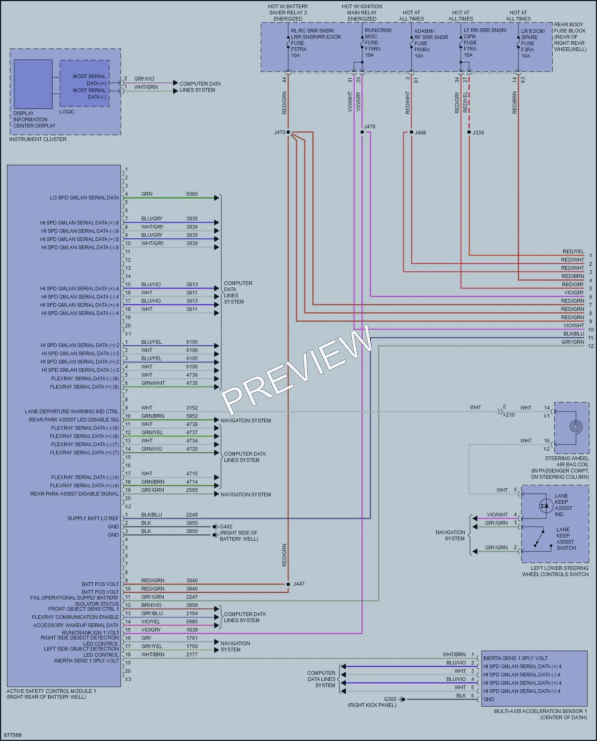 2019 Cadillac CT6 Instrument Cluster wiring diagram preview
