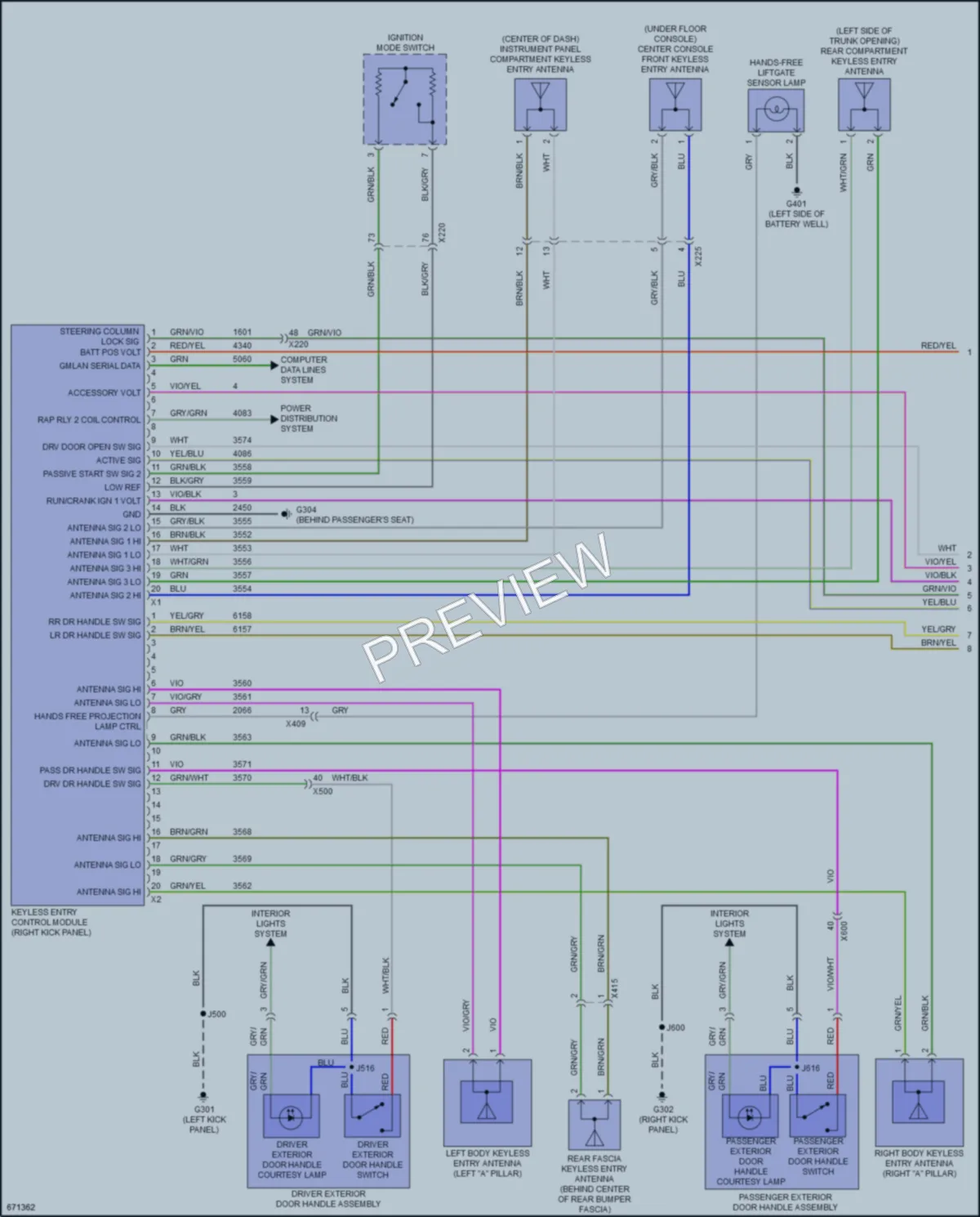 2019 Cadillac CT6 Power Door Locks wiring diagram preview
