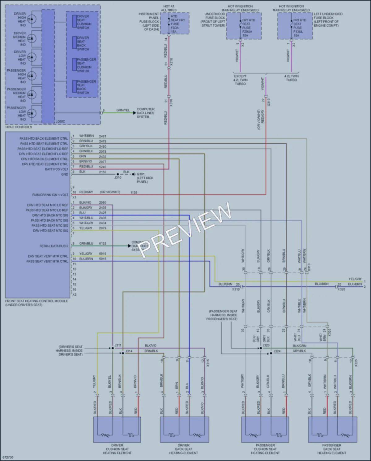 2019 Cadillac CT6 Power Seats wiring diagram preview