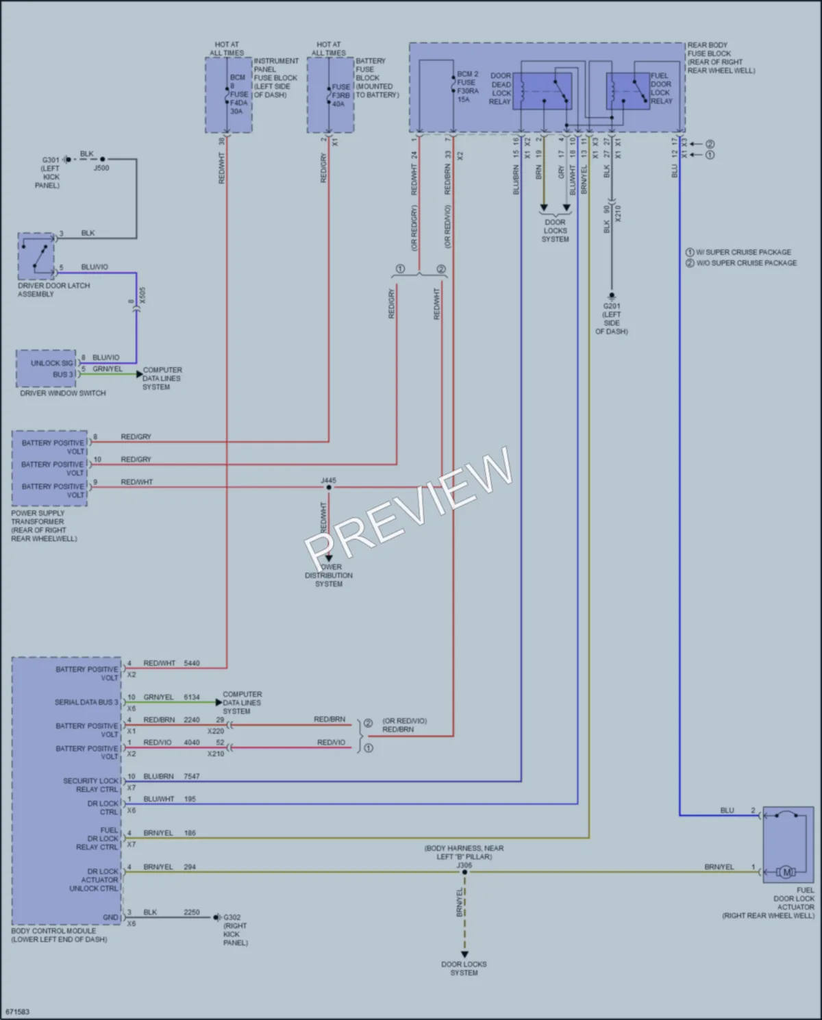 2019 Cadillac CT6 Trunk Tailgate Fuel Door wiring diagram preview