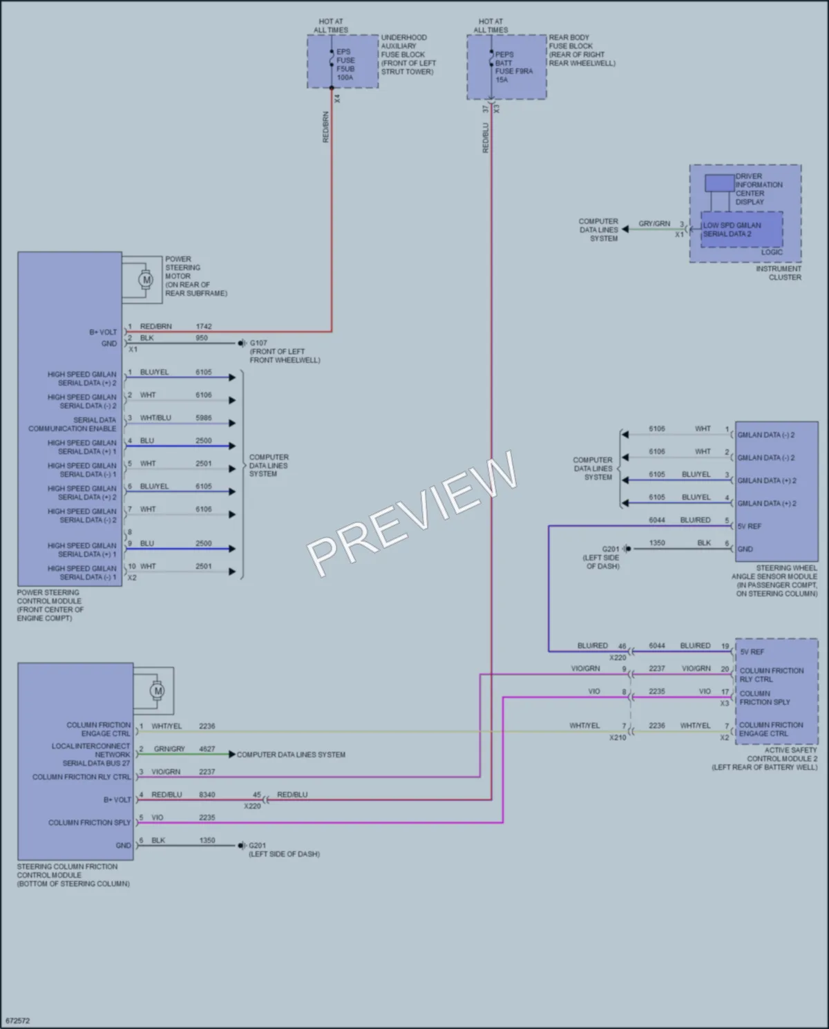 2019 Cadillac CT6V Electronic Power Steering wiring diagram preview
