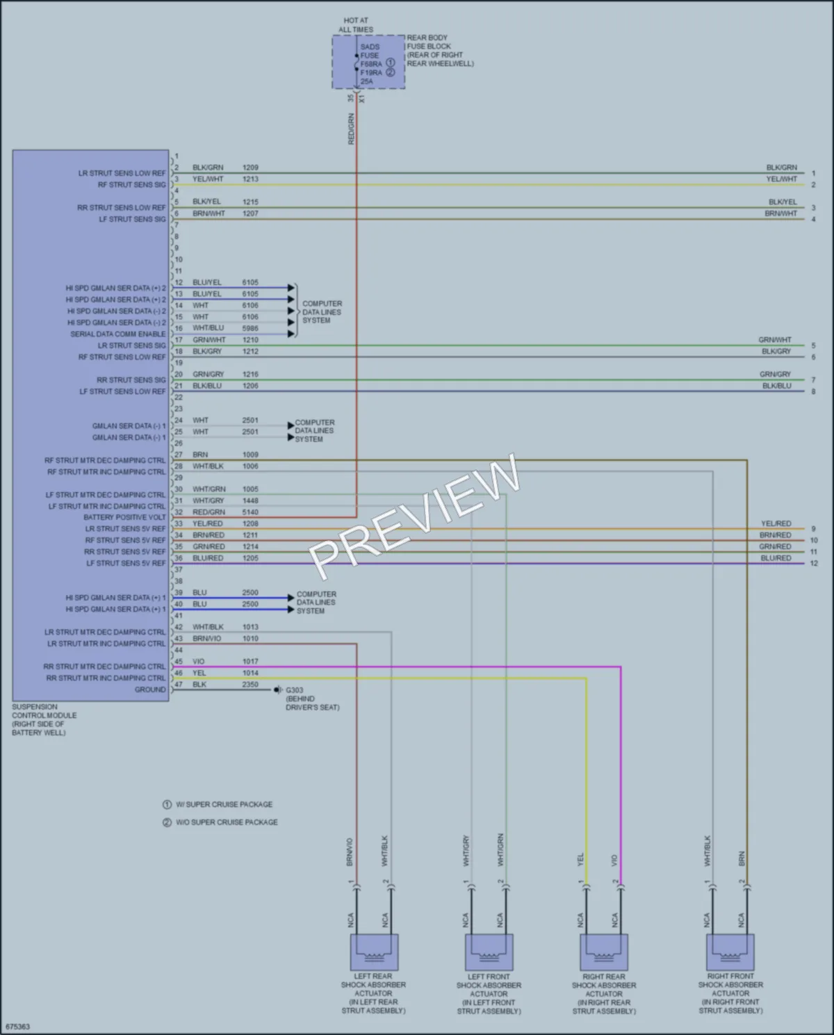 2019 Cadillac CT6V Electronic Suspension wiring diagram preview