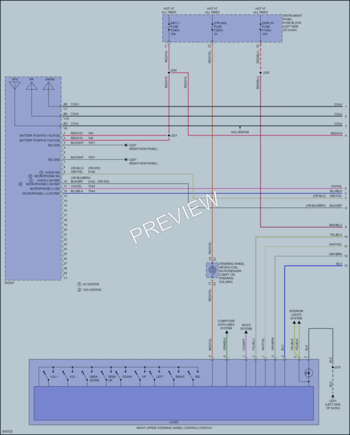 2019 Cadillac CT6V Radio wiring diagram preview