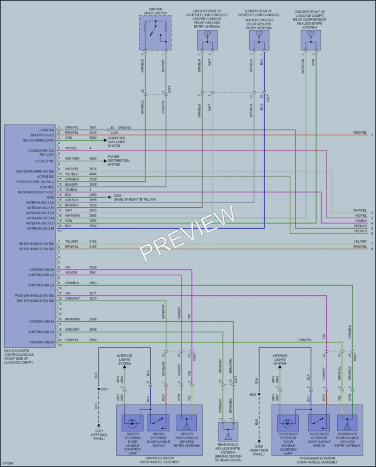 2019 Cadillac CTS Power Door Locks wiring diagram preview