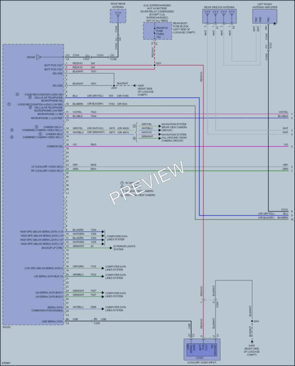 2019 Cadillac CTS Radio wiring diagram preview