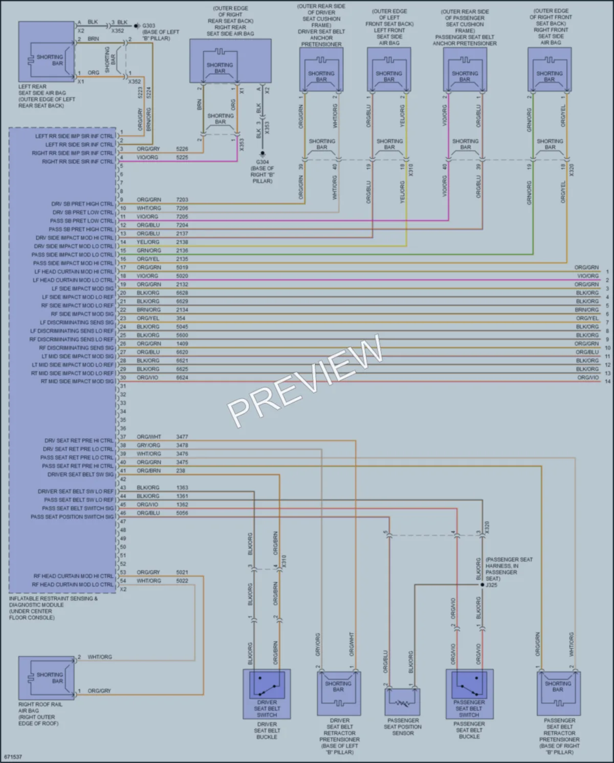 2019 Cadillac CTS Supplemental Restraints wiring diagram preview