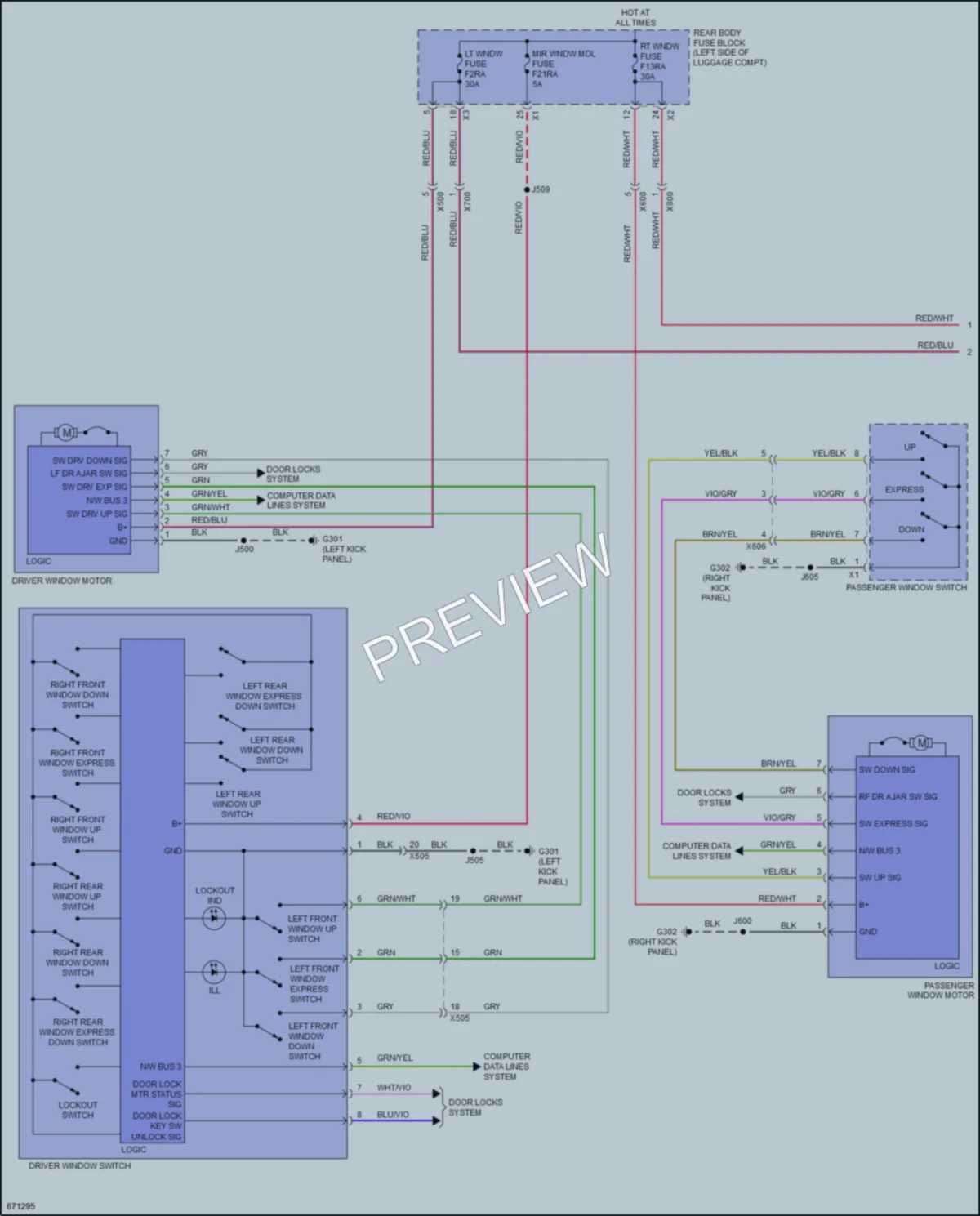 2019 Cadillac CTSV Power Windows wiring diagram preview