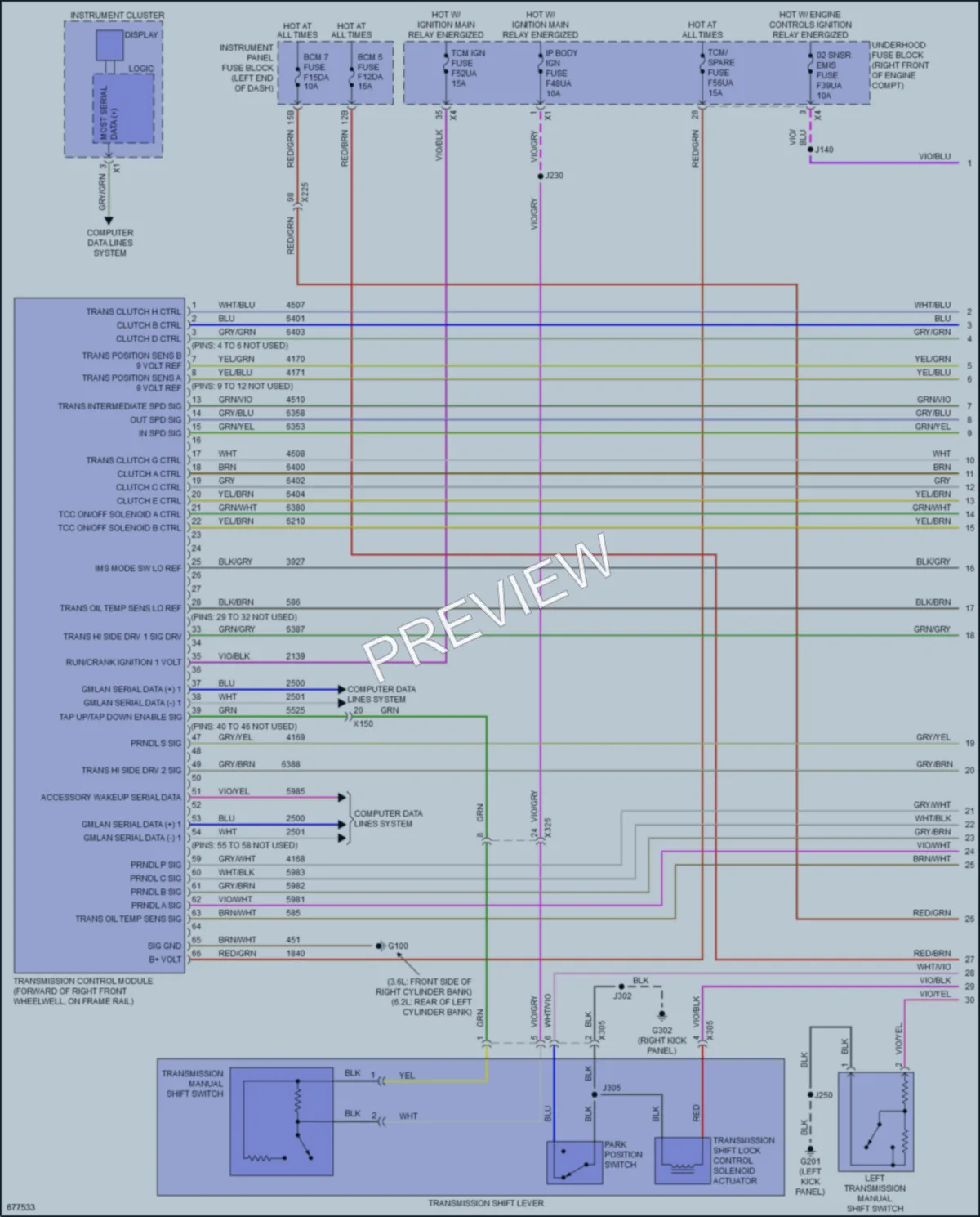 2019 Cadillac CTSV Transmission wiring diagram preview