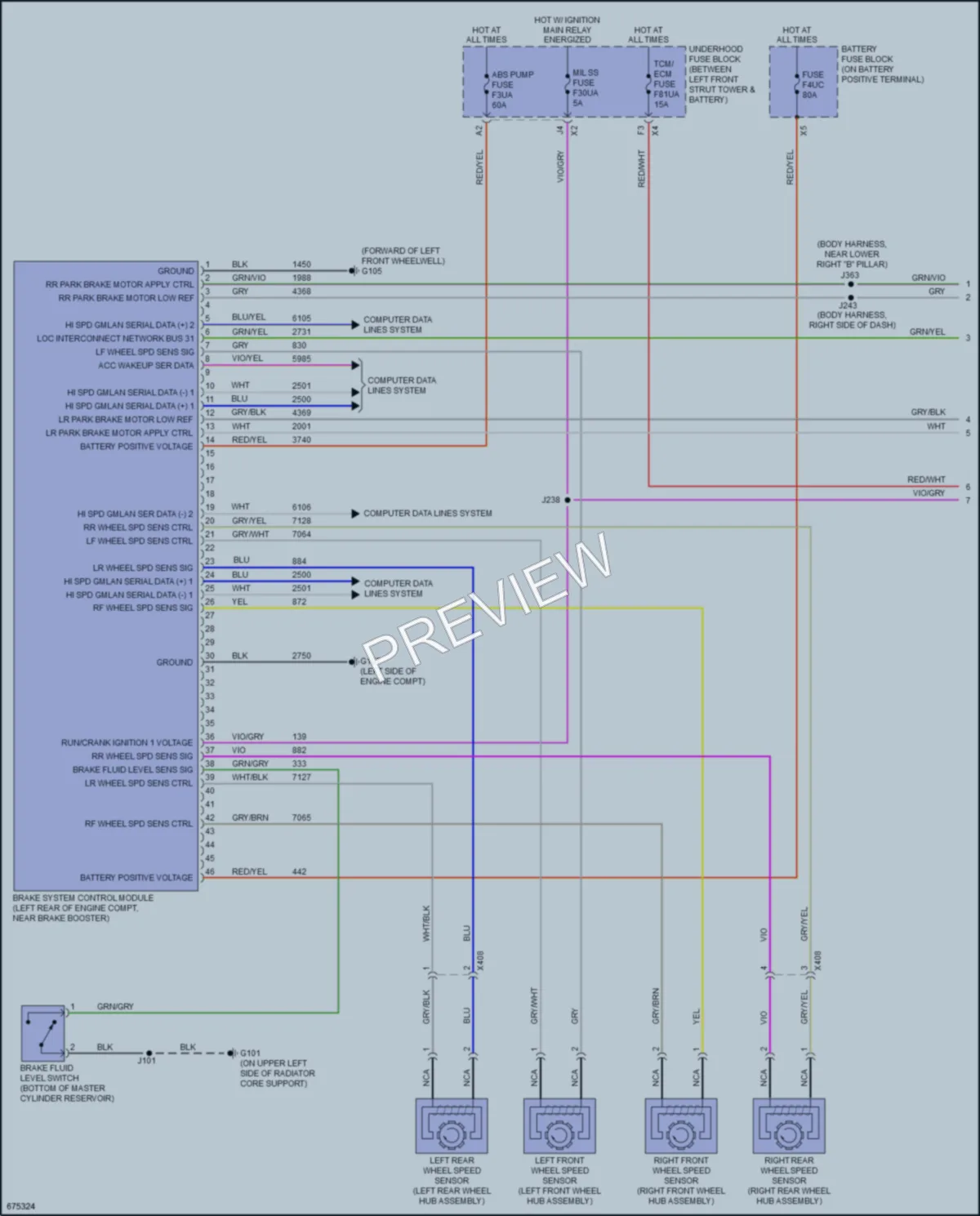 2019 Cadillac XT4 Anti Lock Brakes wiring diagram preview