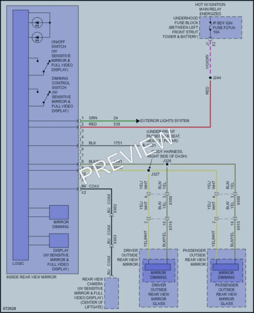 2019 Cadillac XT4 Power Mirrors wiring diagram preview