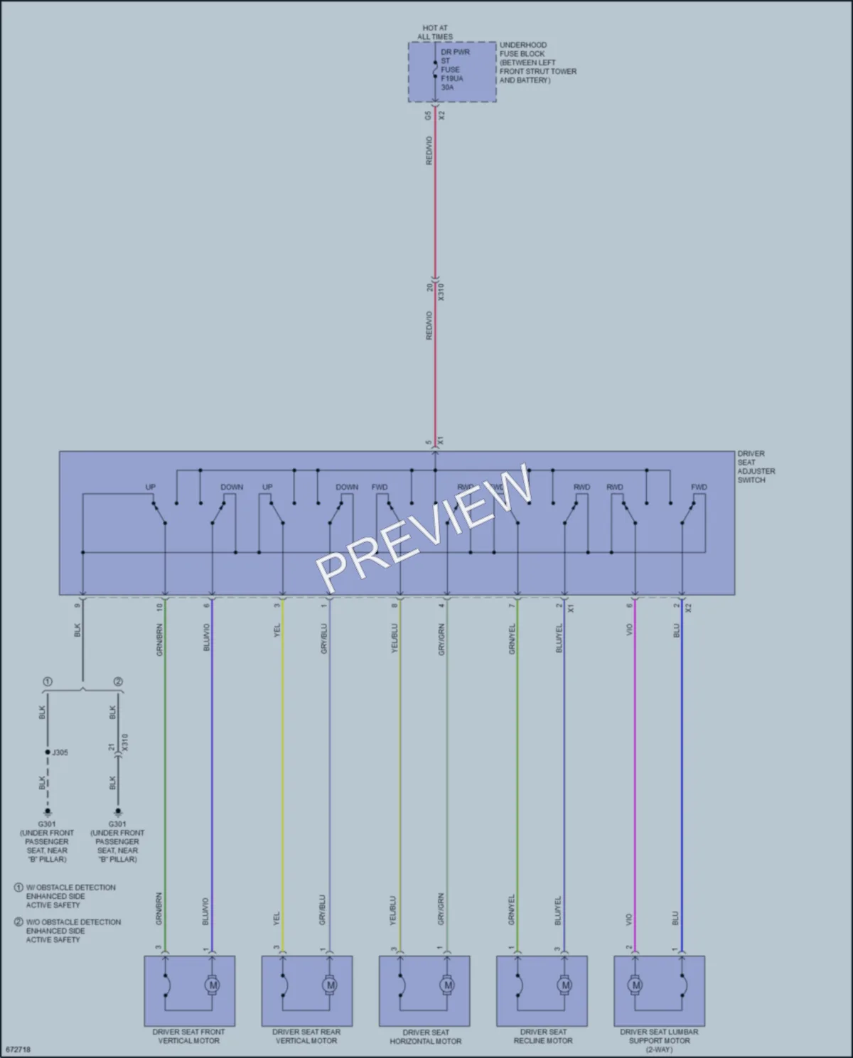 2019 Cadillac XT4 Power Seats wiring diagram preview