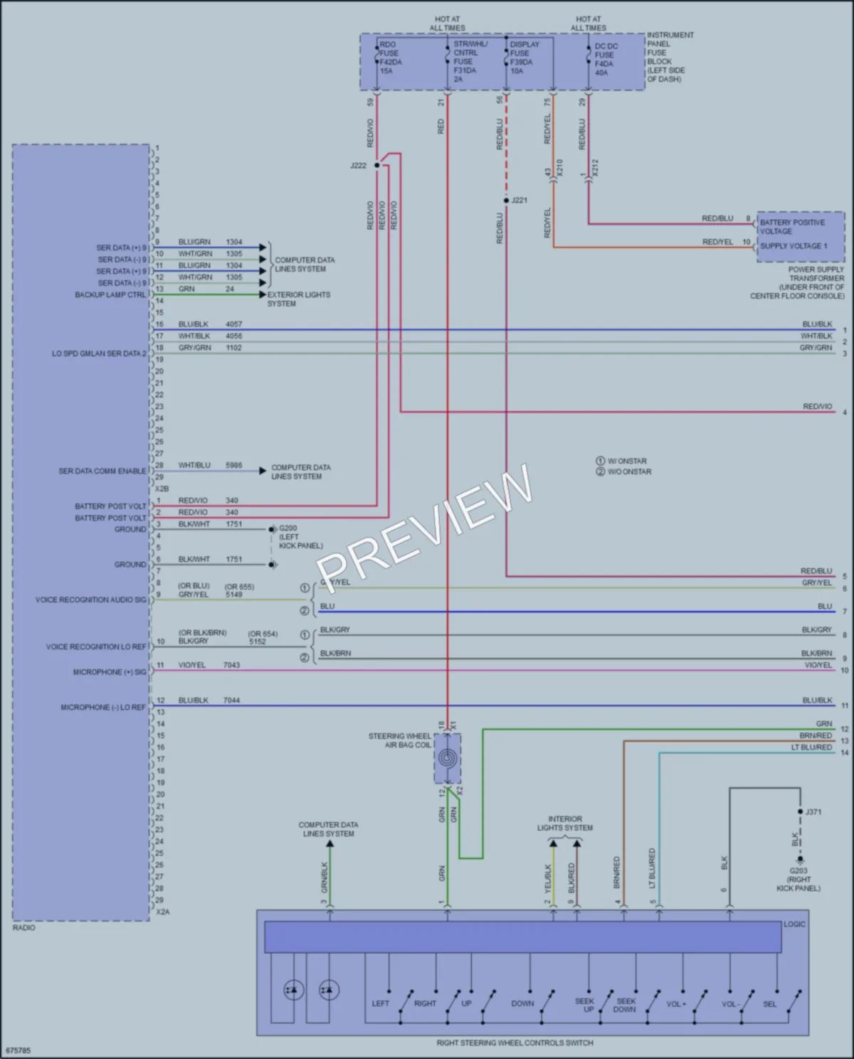 2019 Cadillac XT4 Radio wiring diagram preview