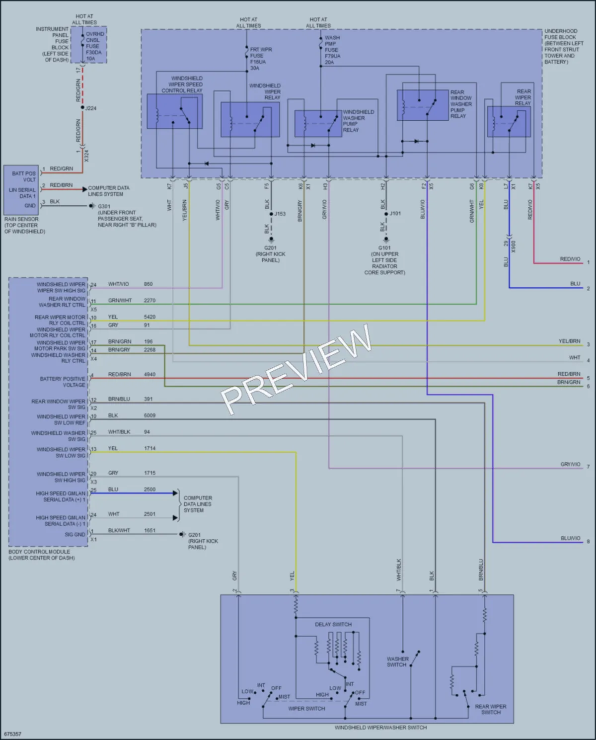 2019 Cadillac XT4 Wiper Washer wiring diagram preview