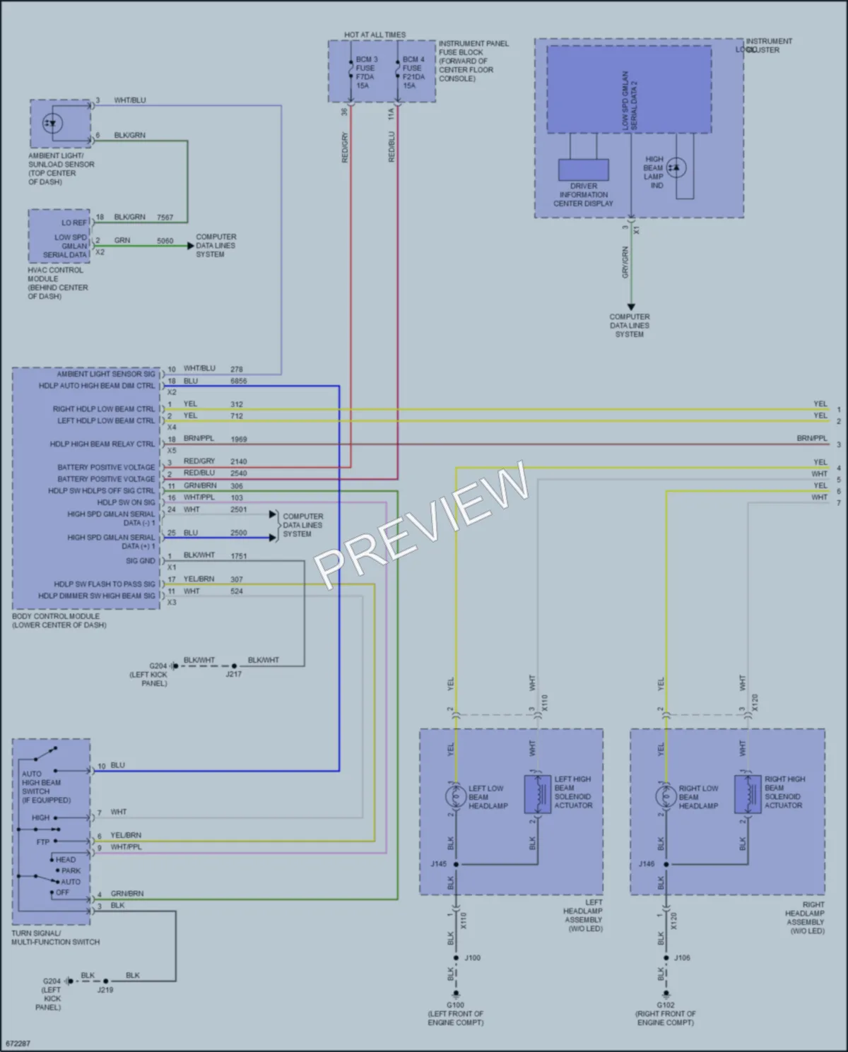 2019 Cadillac XT5 Headlights wiring diagram preview