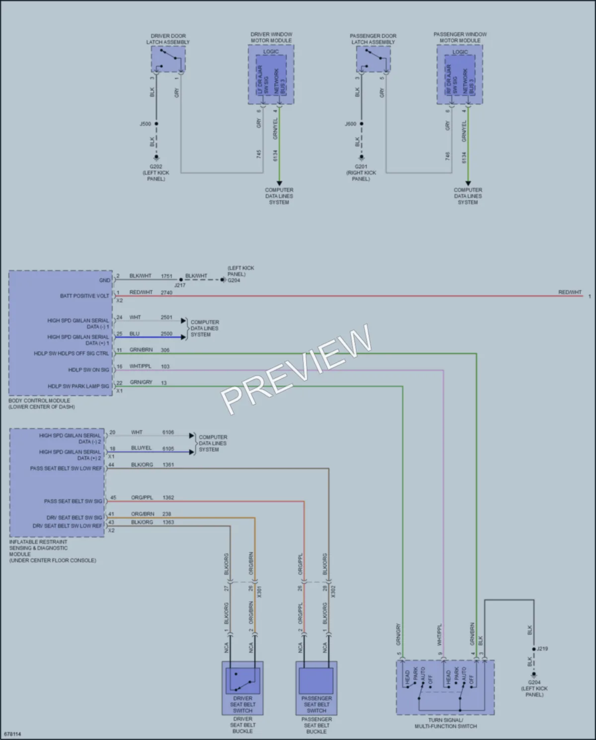 2019 Cadillac XT5 Warning Systems wiring diagram preview