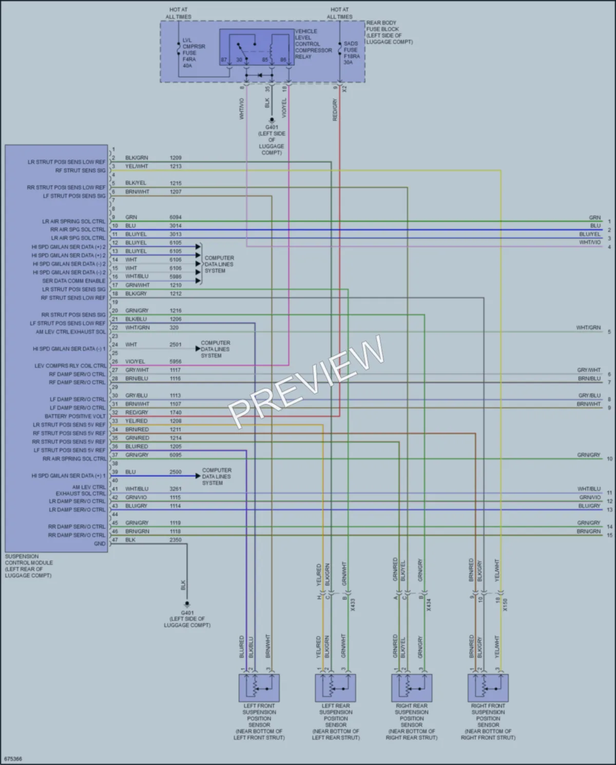 2019 Cadillac XTS Electronic Suspension wiring diagram preview