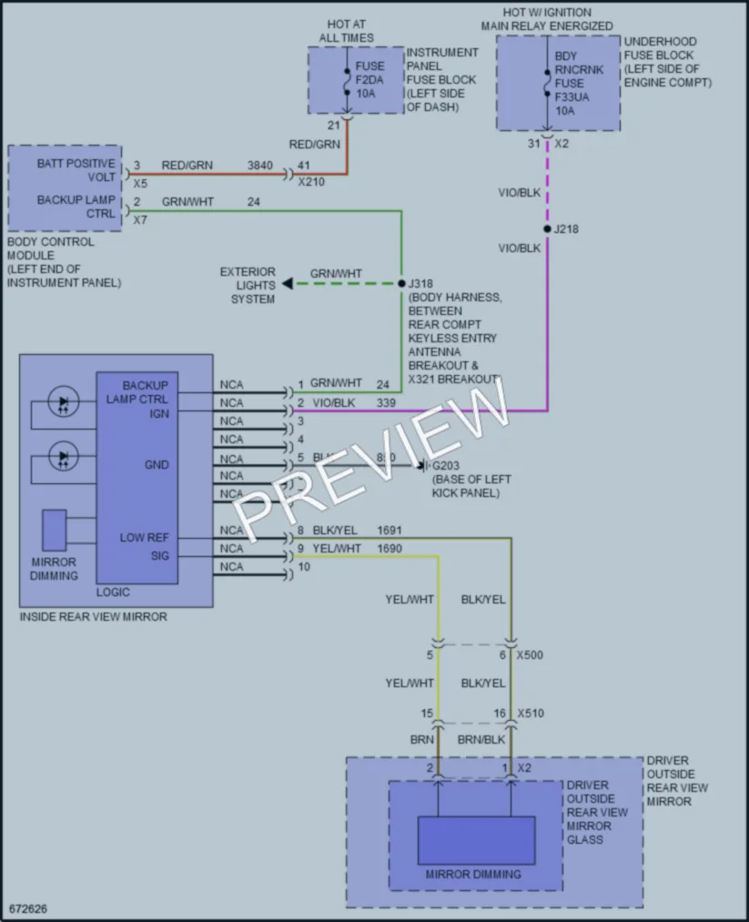 2019 Cadillac XTS Power Mirrors wiring diagram preview