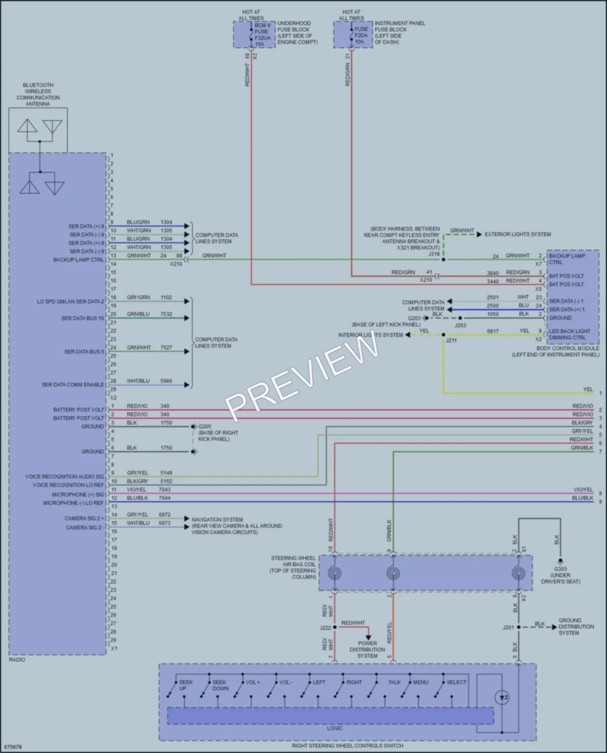 2019 Cadillac XTS Radio wiring diagram preview