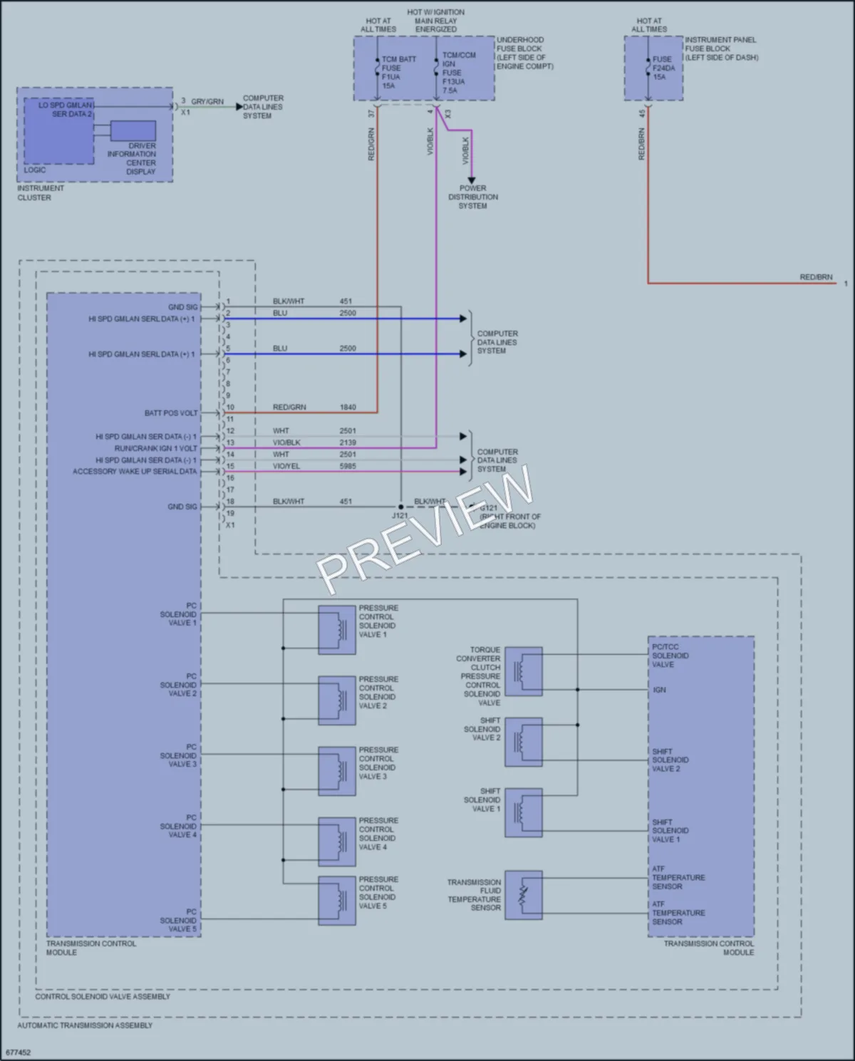 2019 Cadillac XTS Transmission wiring diagram preview