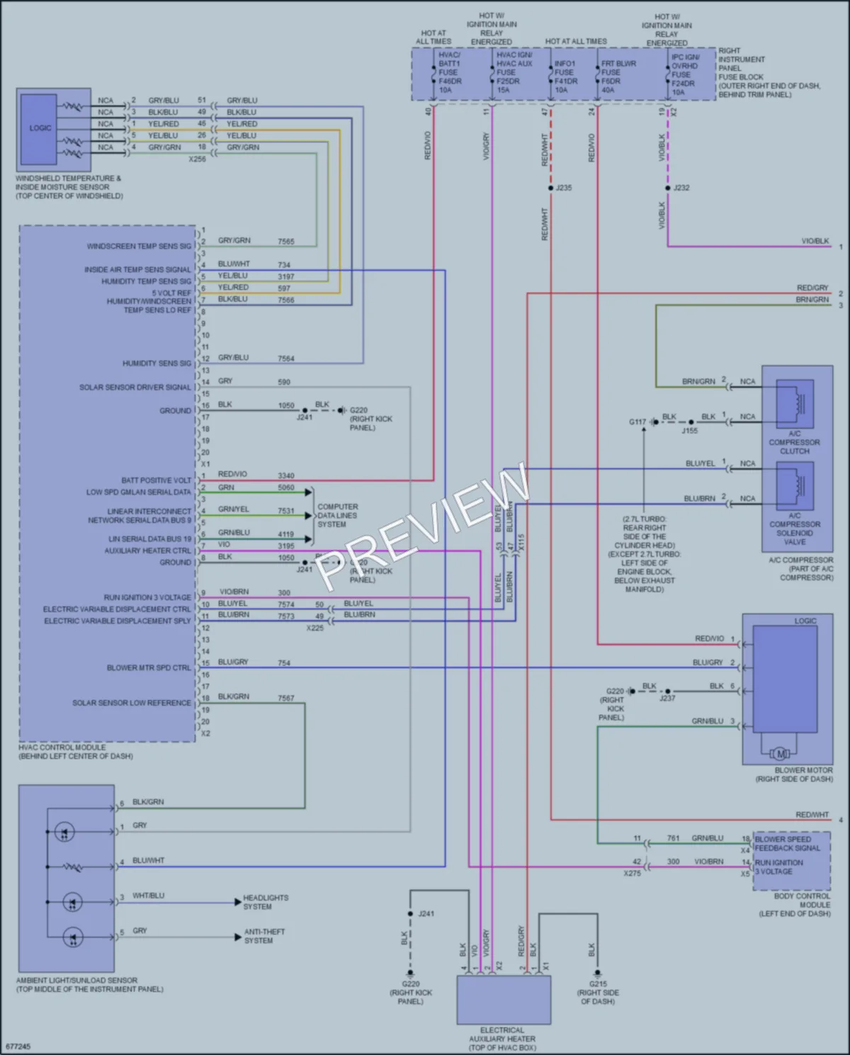 2019 Chevrolet 1500Silverado Air Conditioning wiring diagram preview