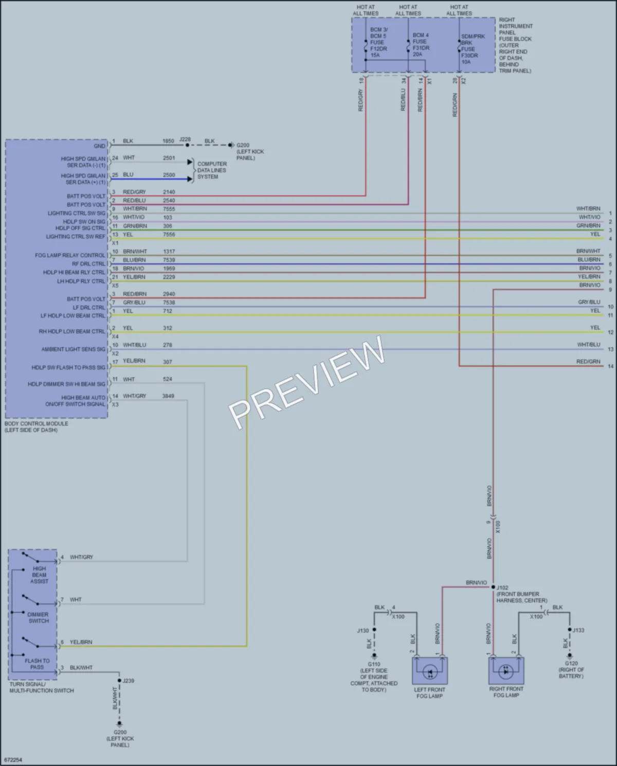 2019 Chevrolet 1500Silverado Headlights wiring diagram preview