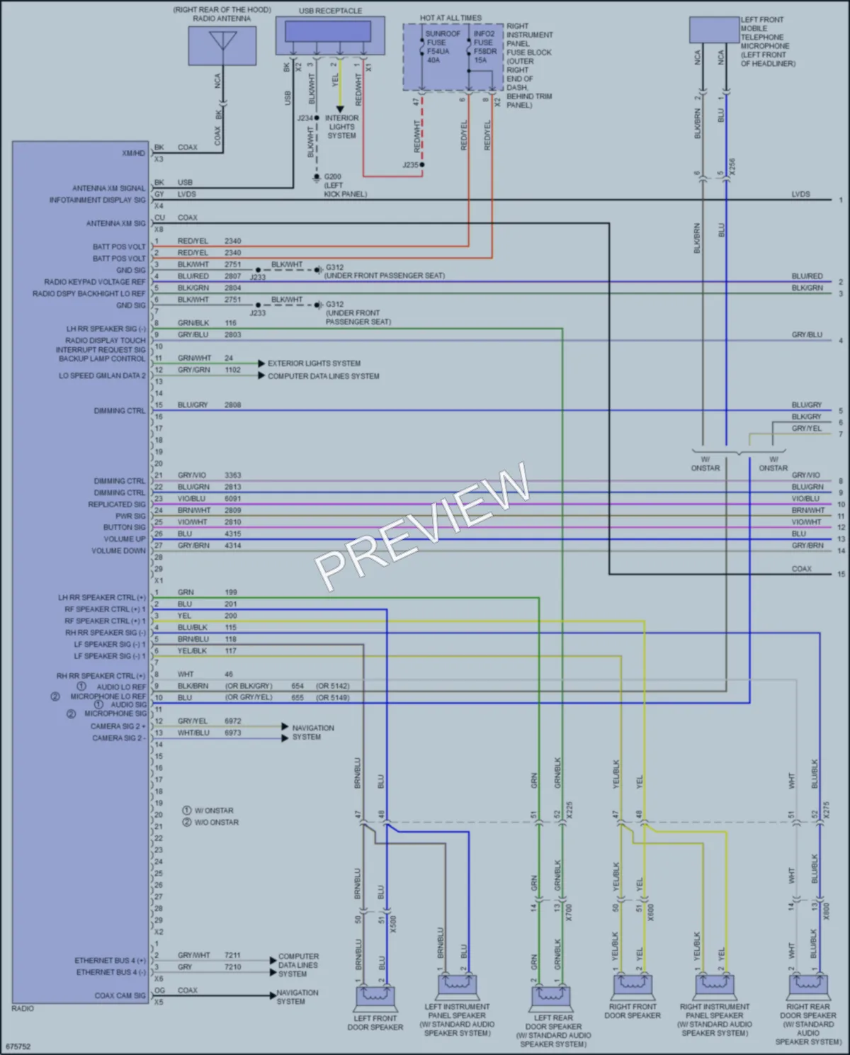 2019 Chevrolet 1500Silverado Radio wiring diagram preview