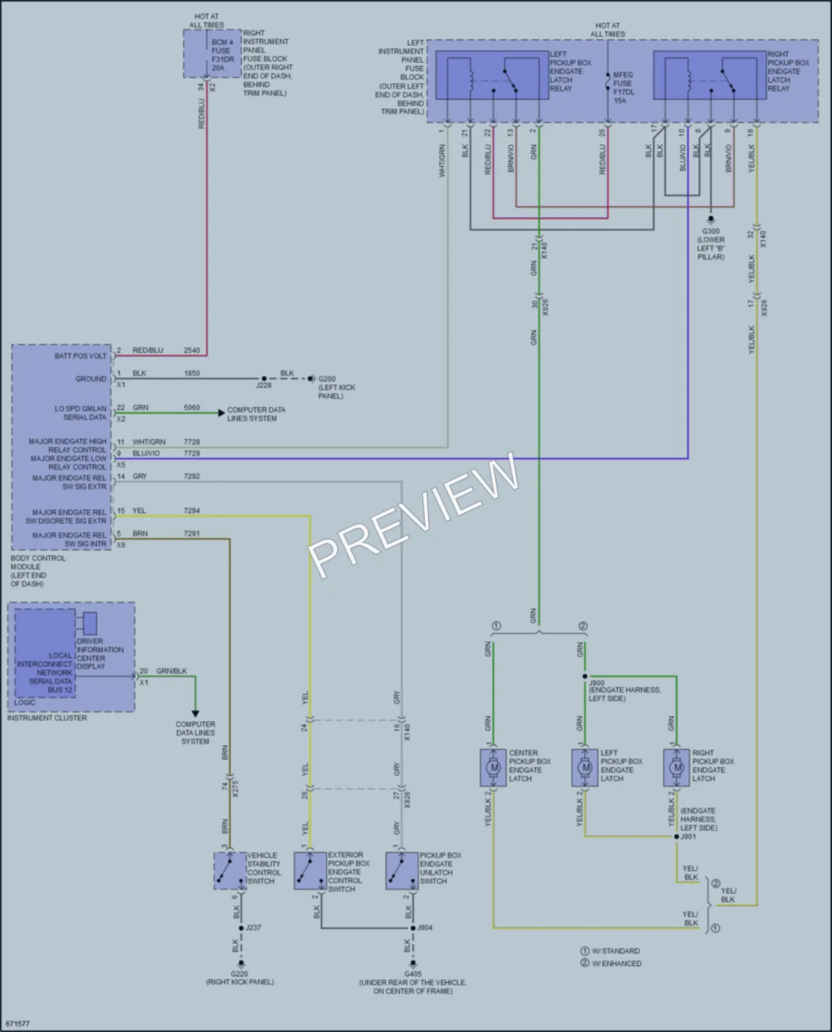 2019 Chevrolet 1500Silverado Trunk Tailgate Fuel Door wiring diagram preview