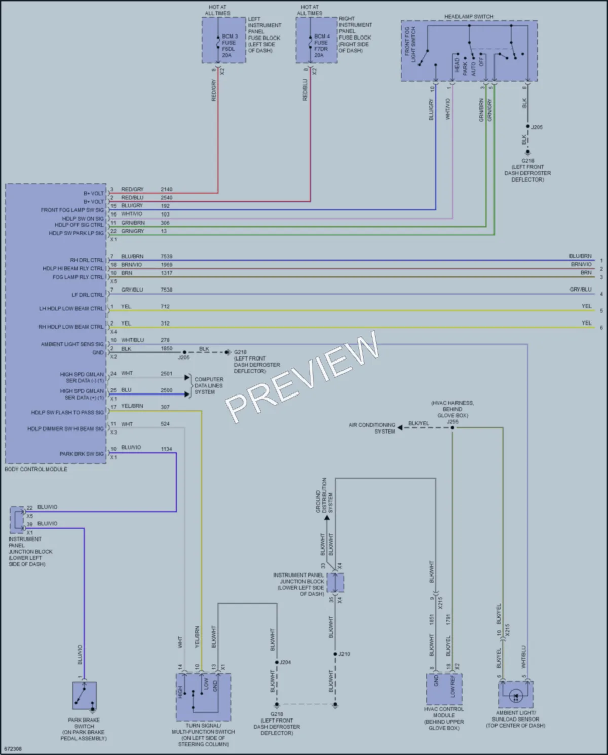 2019 Chevrolet 1500SilveradoLD Headlights wiring diagram preview